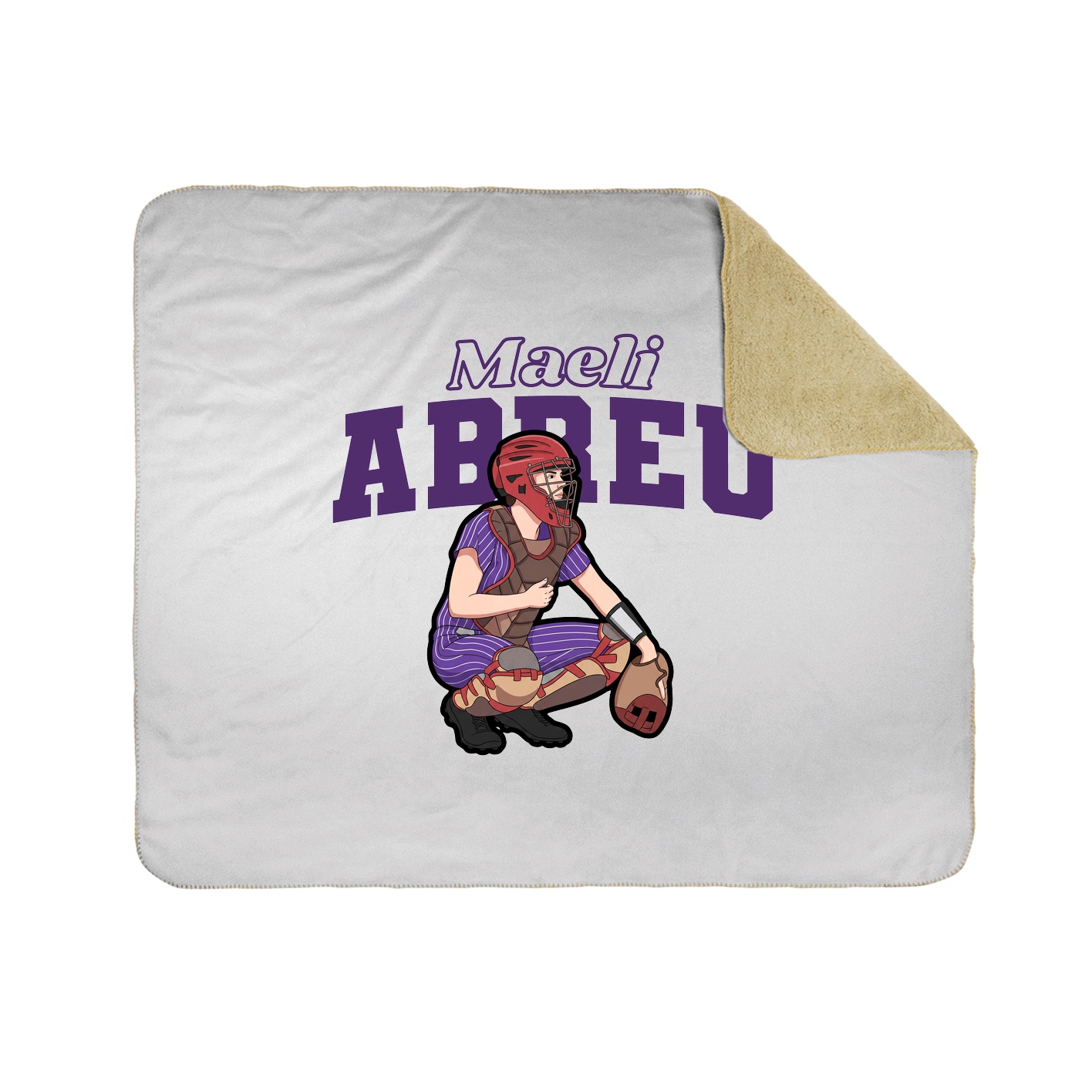 Throw Blanket — Name Arch in White