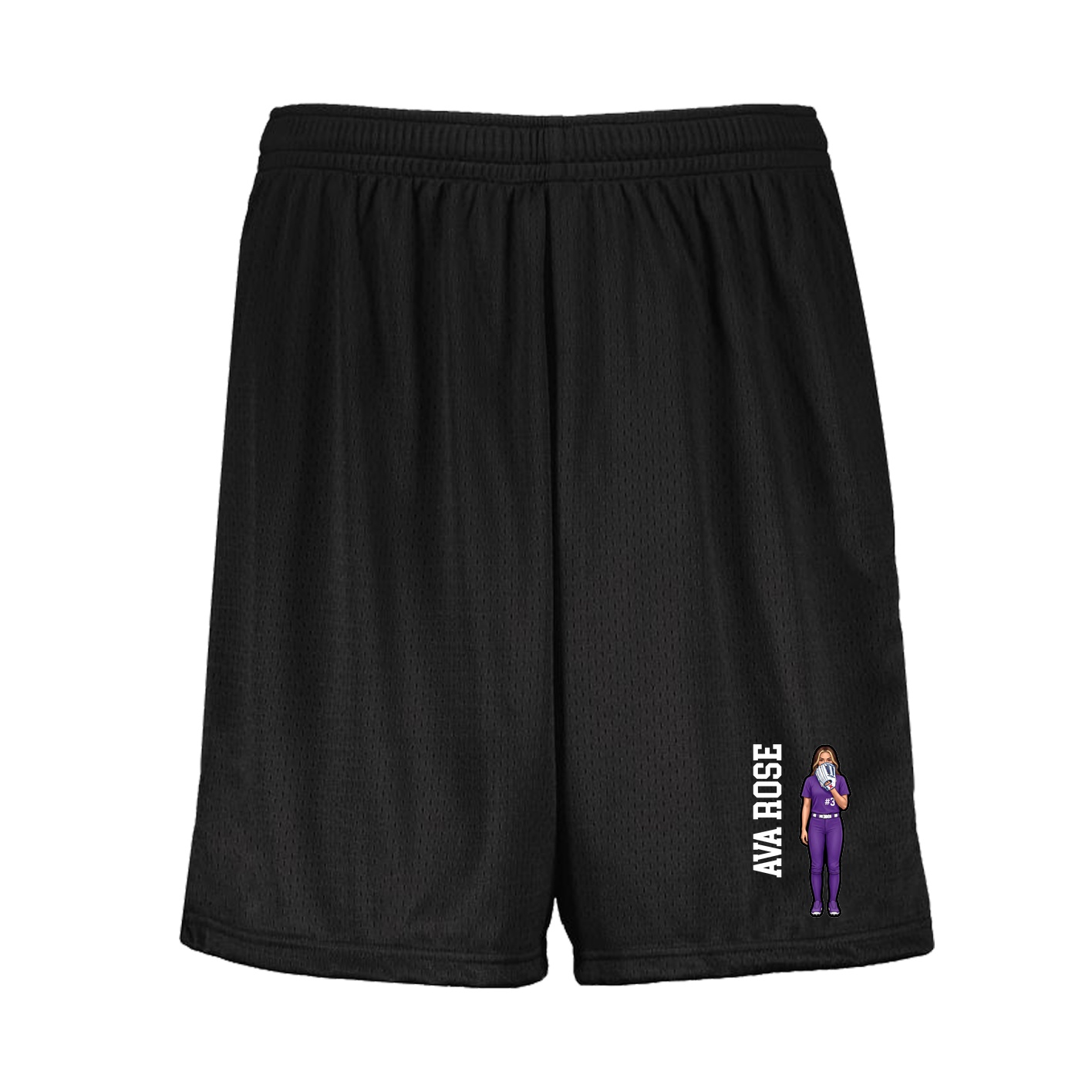 Shorts — Name Vertical in Black