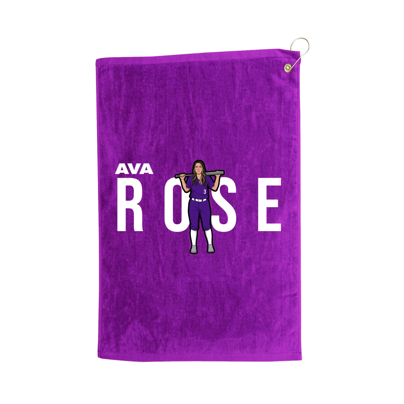 Golf Towel — Player Name in Purple