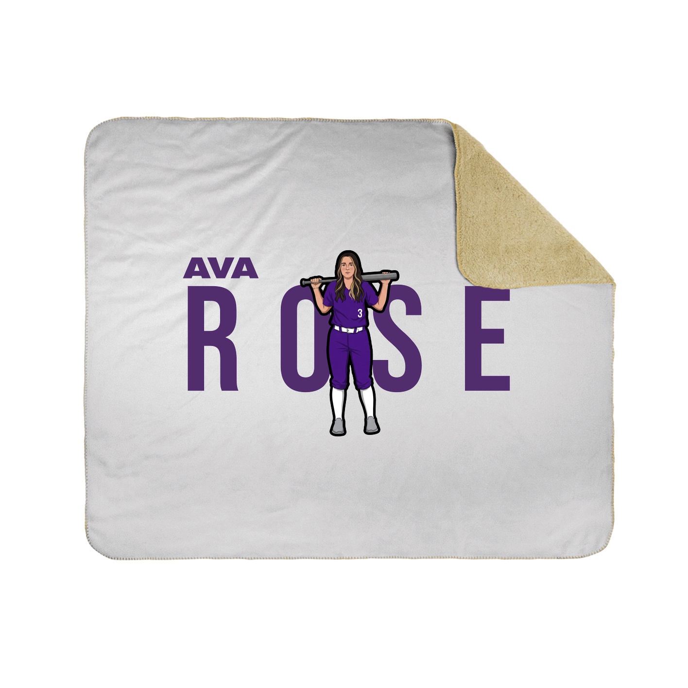 Throw Blanket — Player Name in White