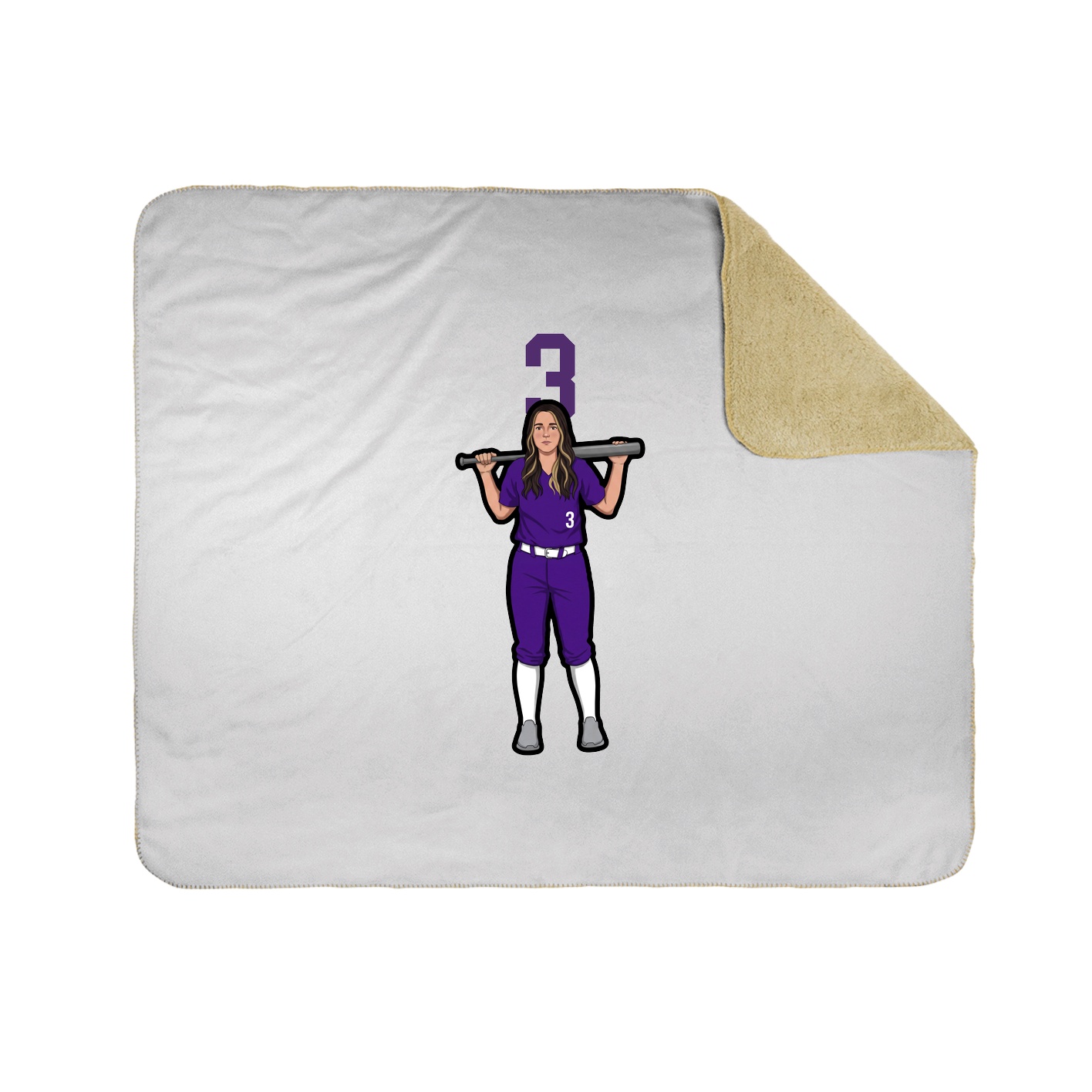 Throw Blanket — Number Top in White