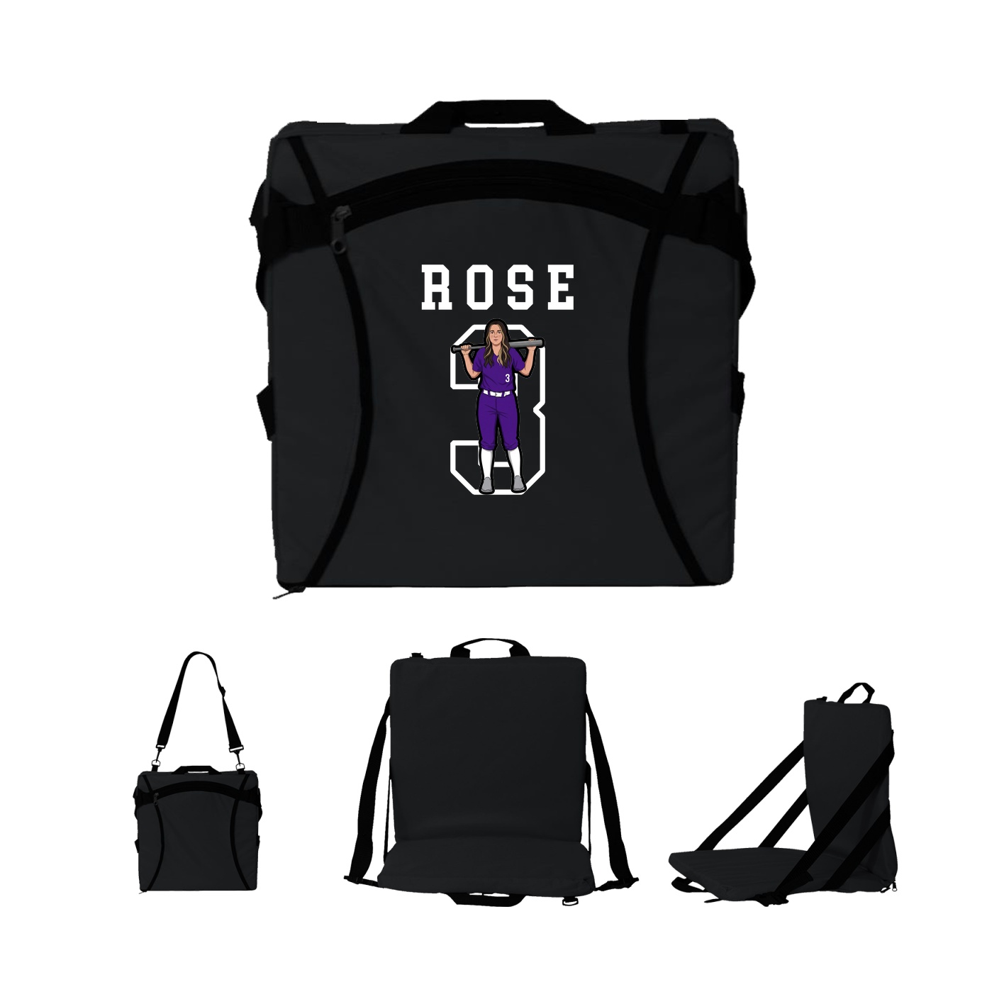 Folding Stadium Seat — Shirsey in Black
