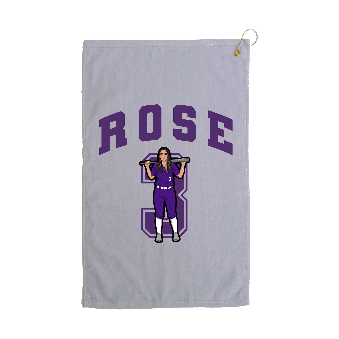 Golf Towel — Number in Grey
