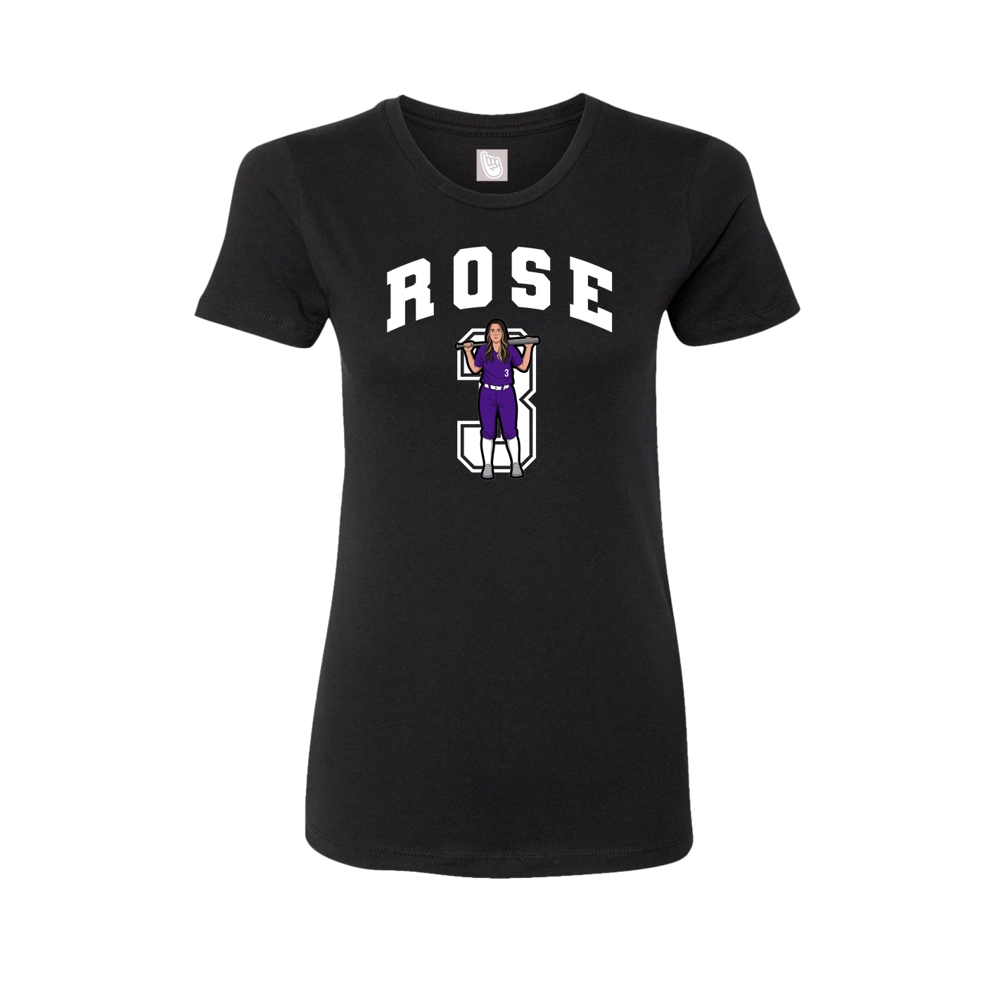 Fitted Women's Tee — Number in Black