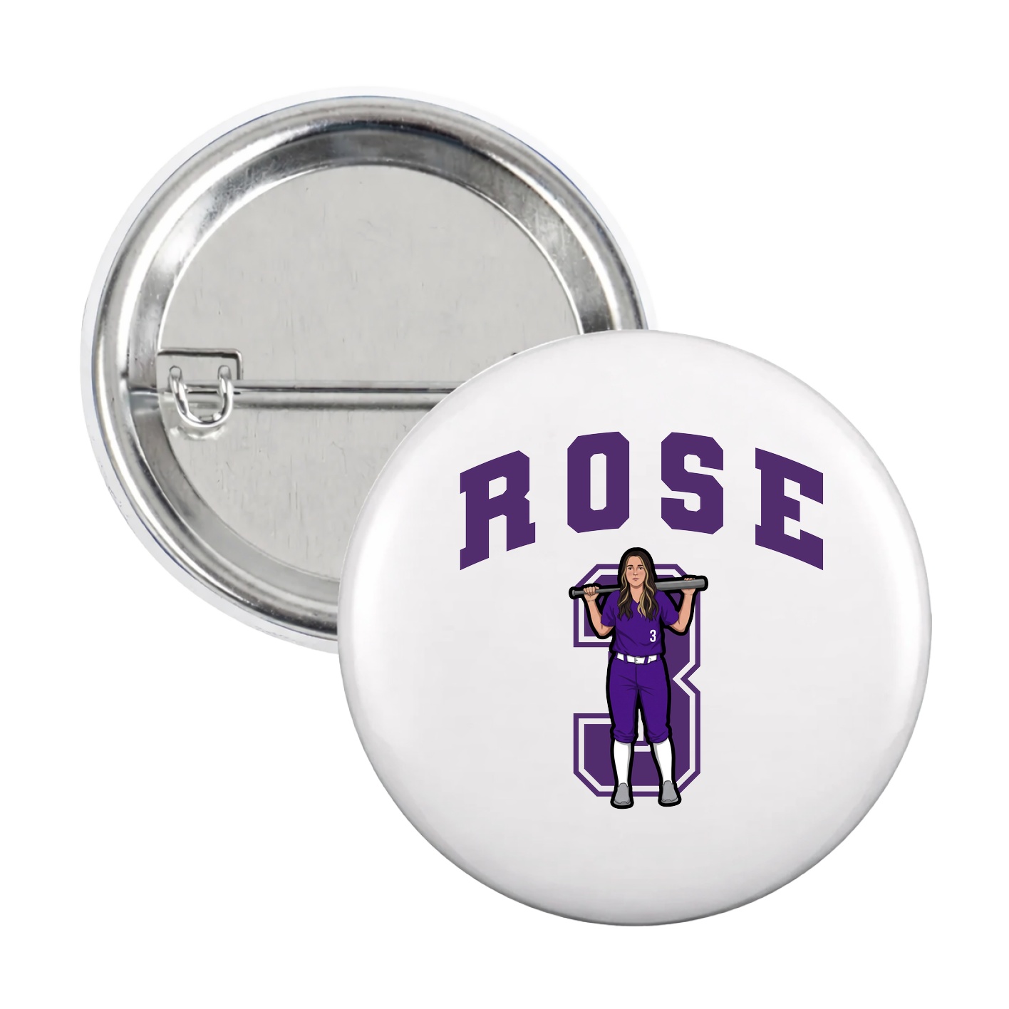 Game Day Button — Number in White