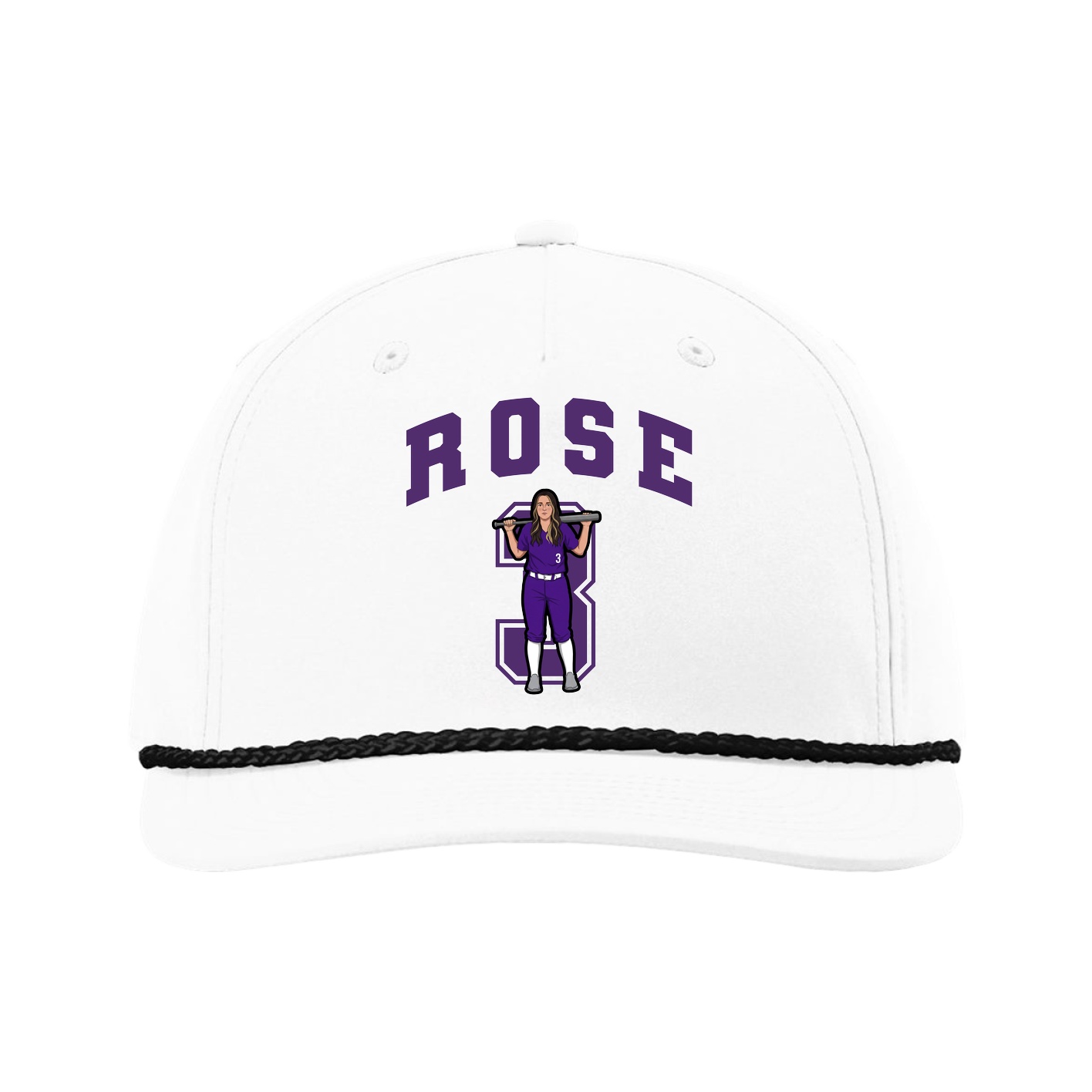 Five-Panel Classic Rope Cap — Number in White