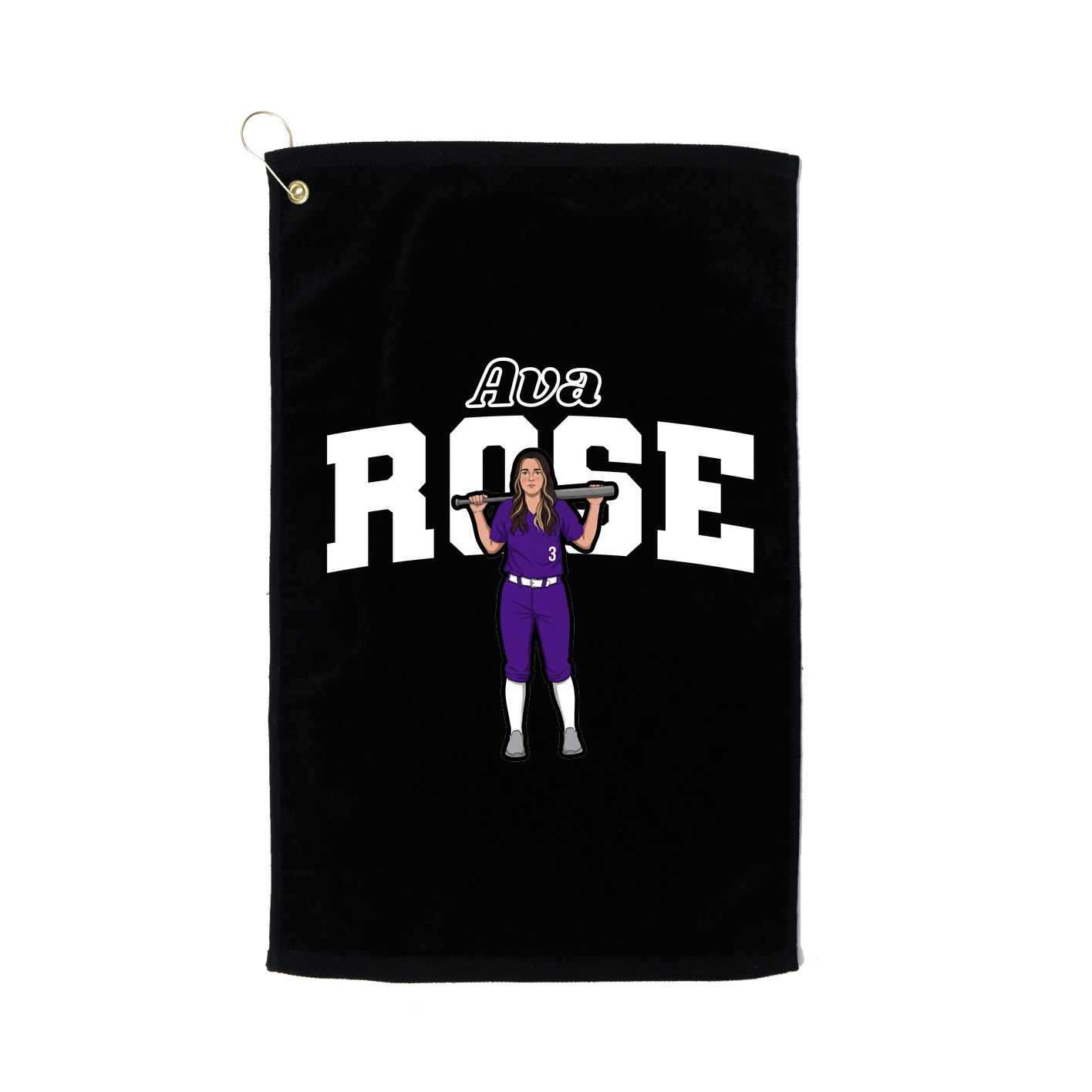 Golf Towel — Name Arch in Black