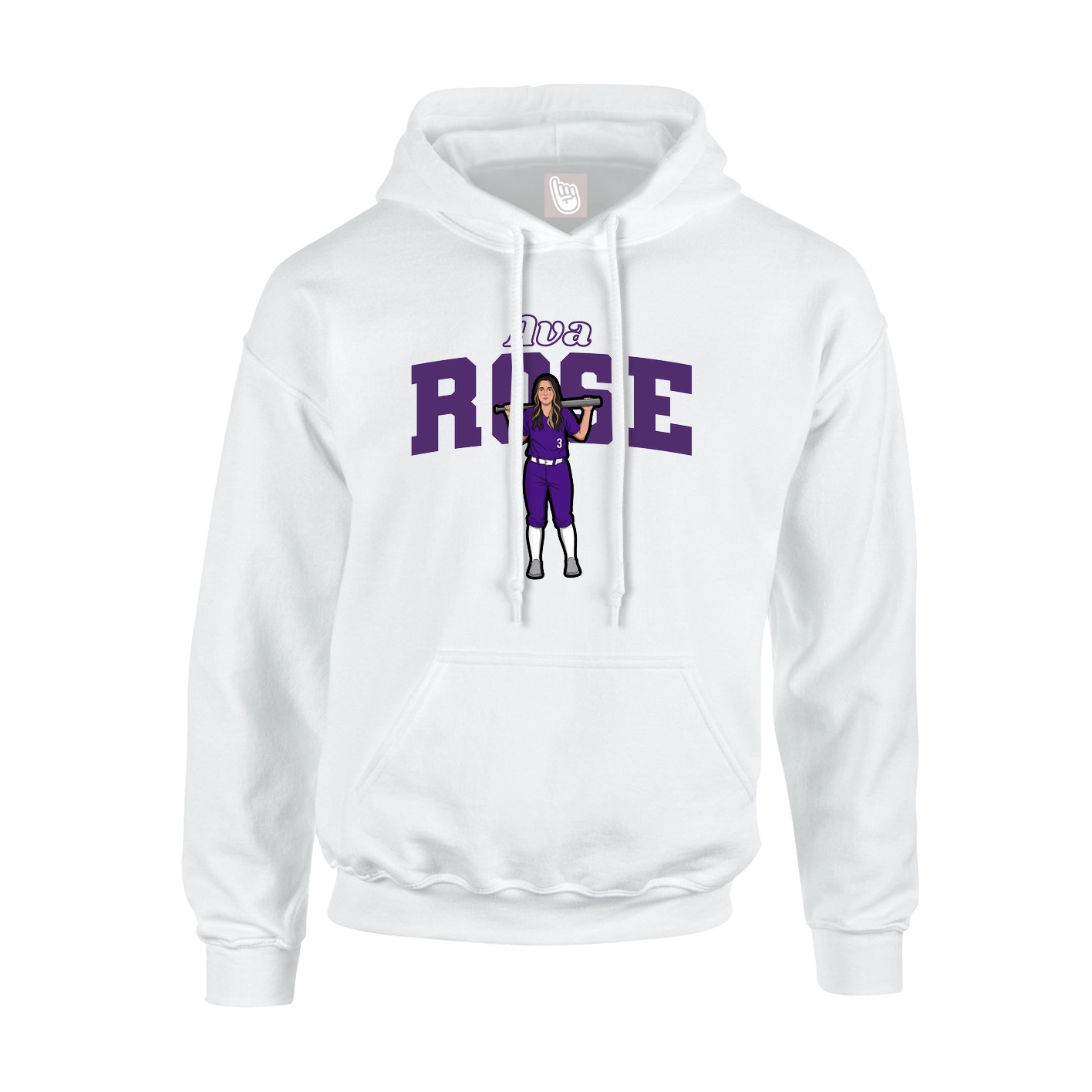 Youth Hoodie — Name Arch in White
