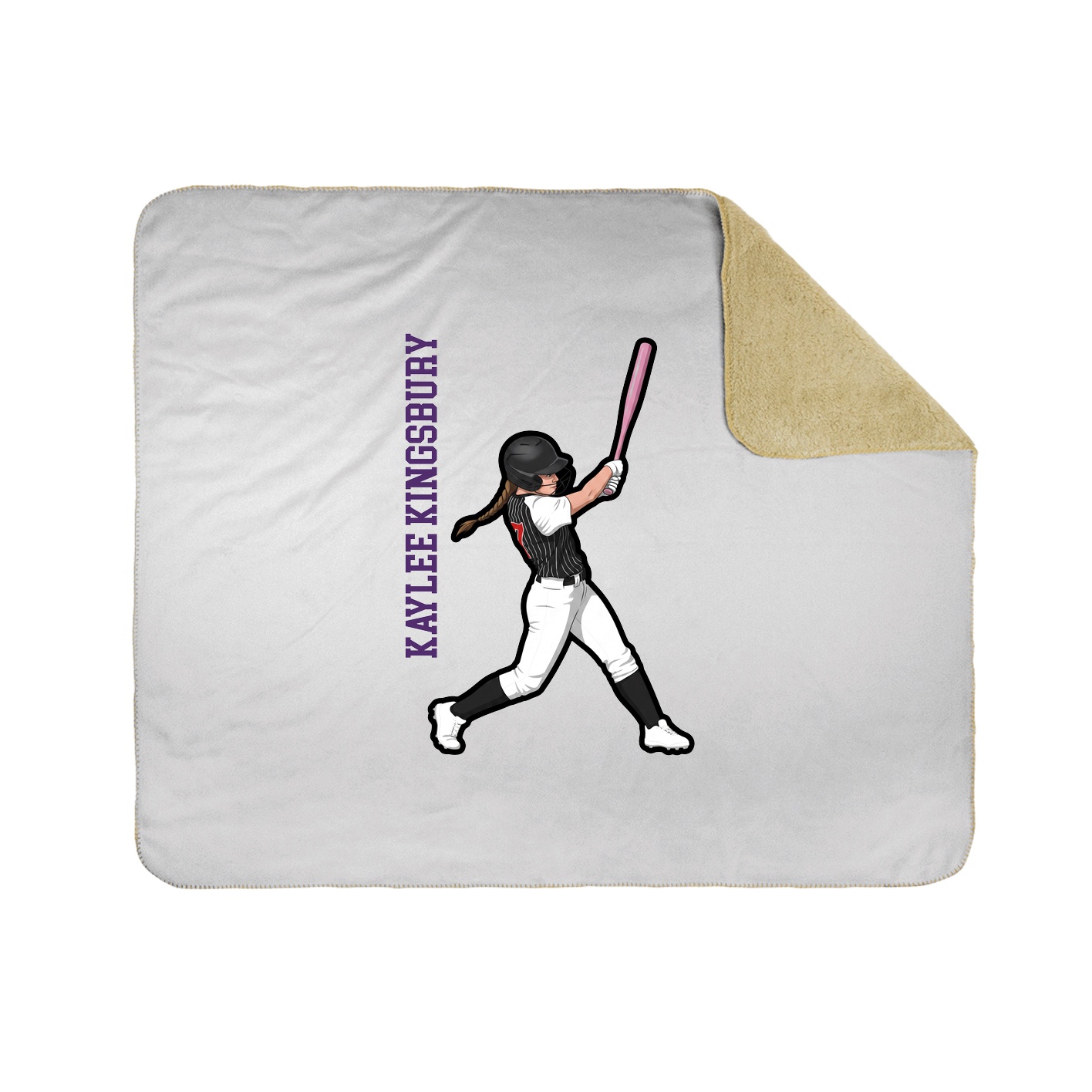 Throw Blanket — Name Vertical in White