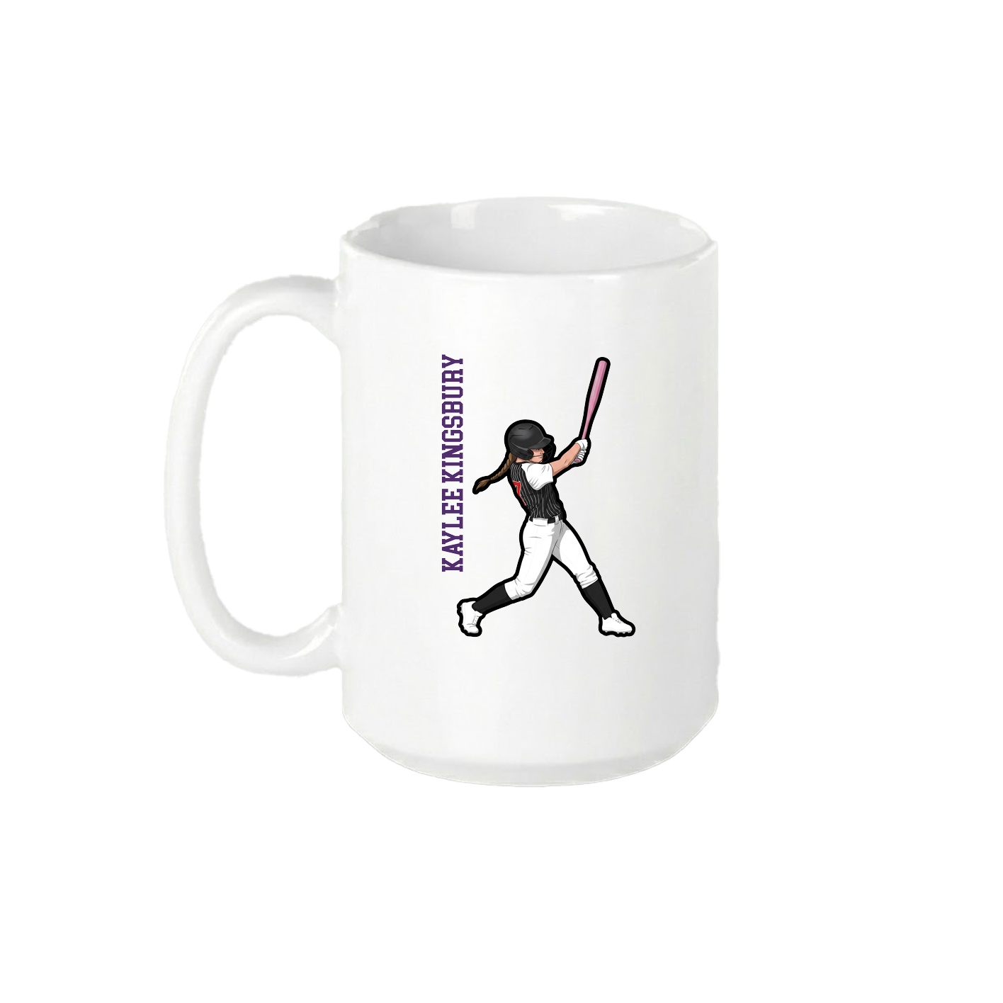 15oz Coffee Mug — Name Vertical in White