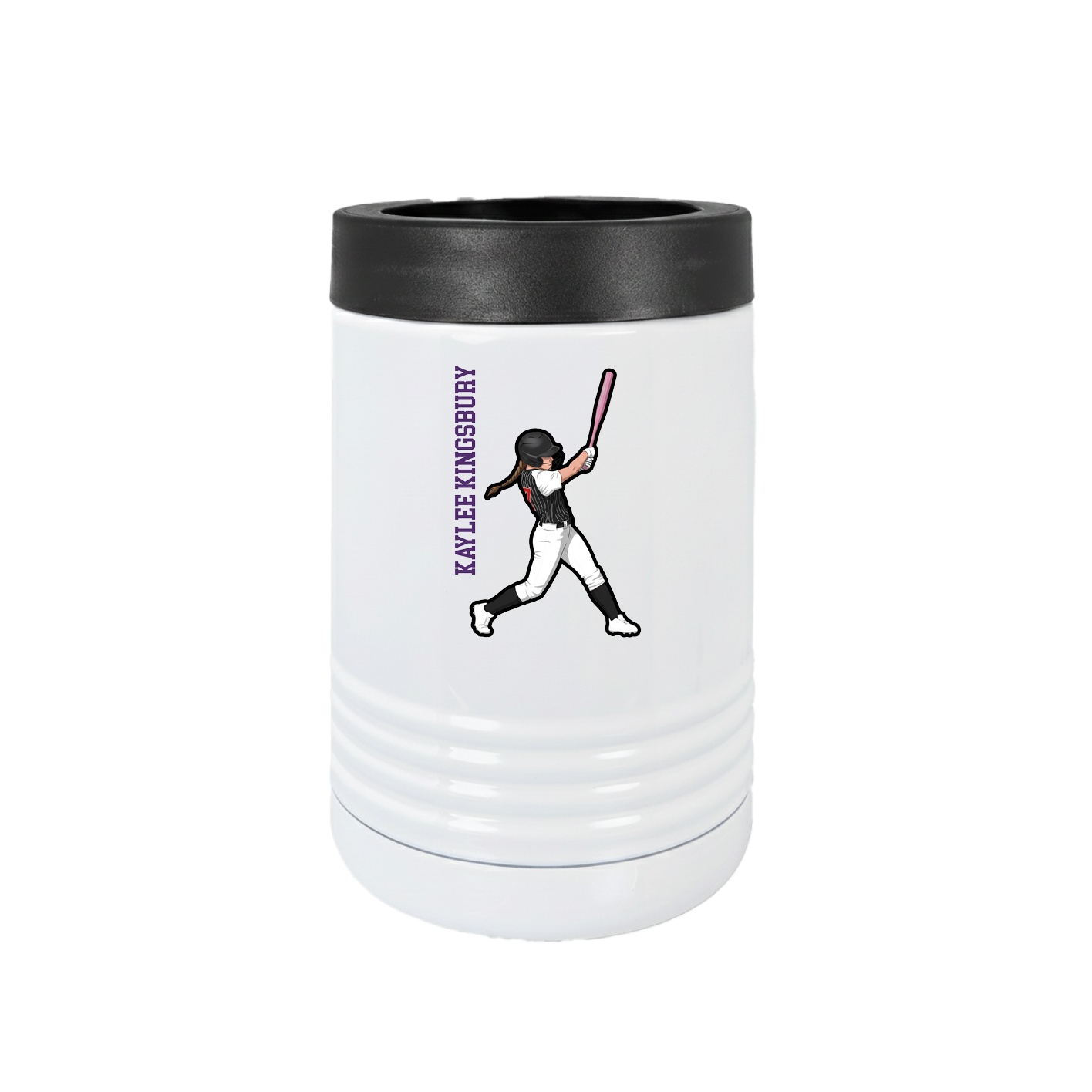 Beverage Holder — Name Vertical in White