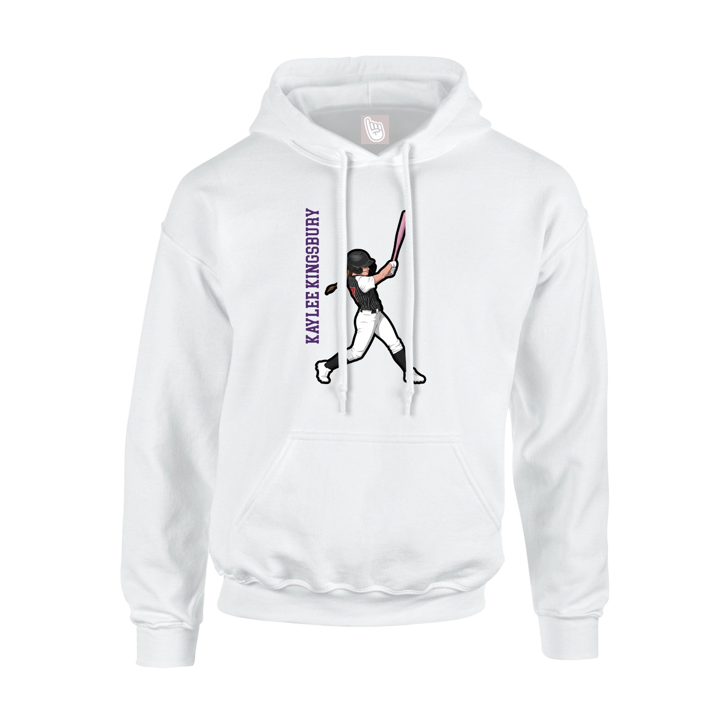 Youth Hoodie — Name Vertical in White