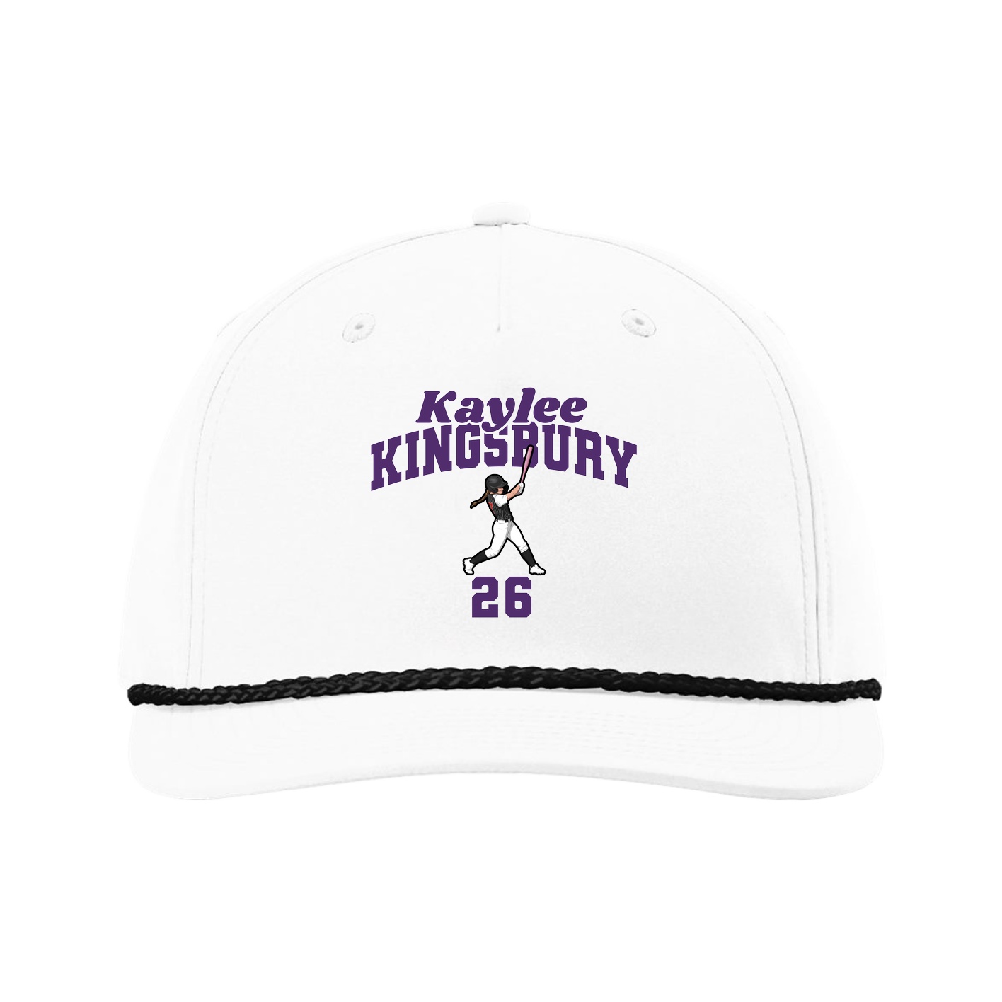 Five-Panel Classic Rope Cap — Signature Arch in White
