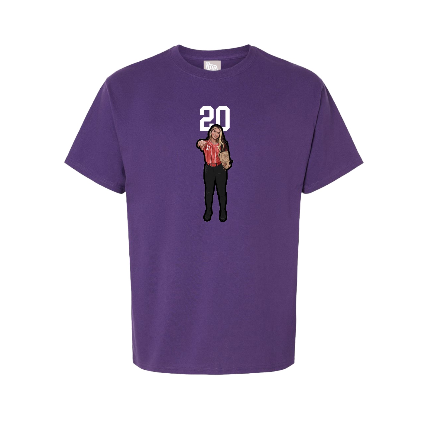 Youth Tee — Number Top in Purple