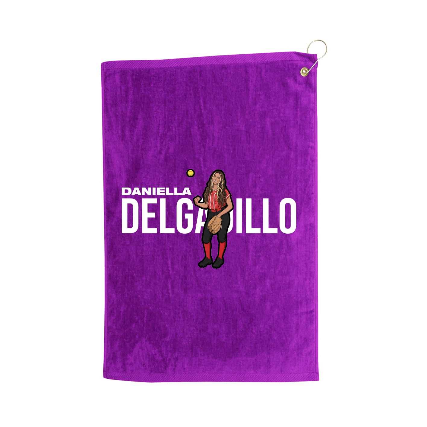 Golf Towel — Player Name in Purple