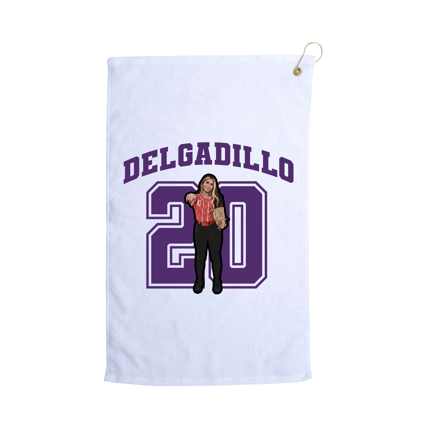 Golf Towel — Number in White