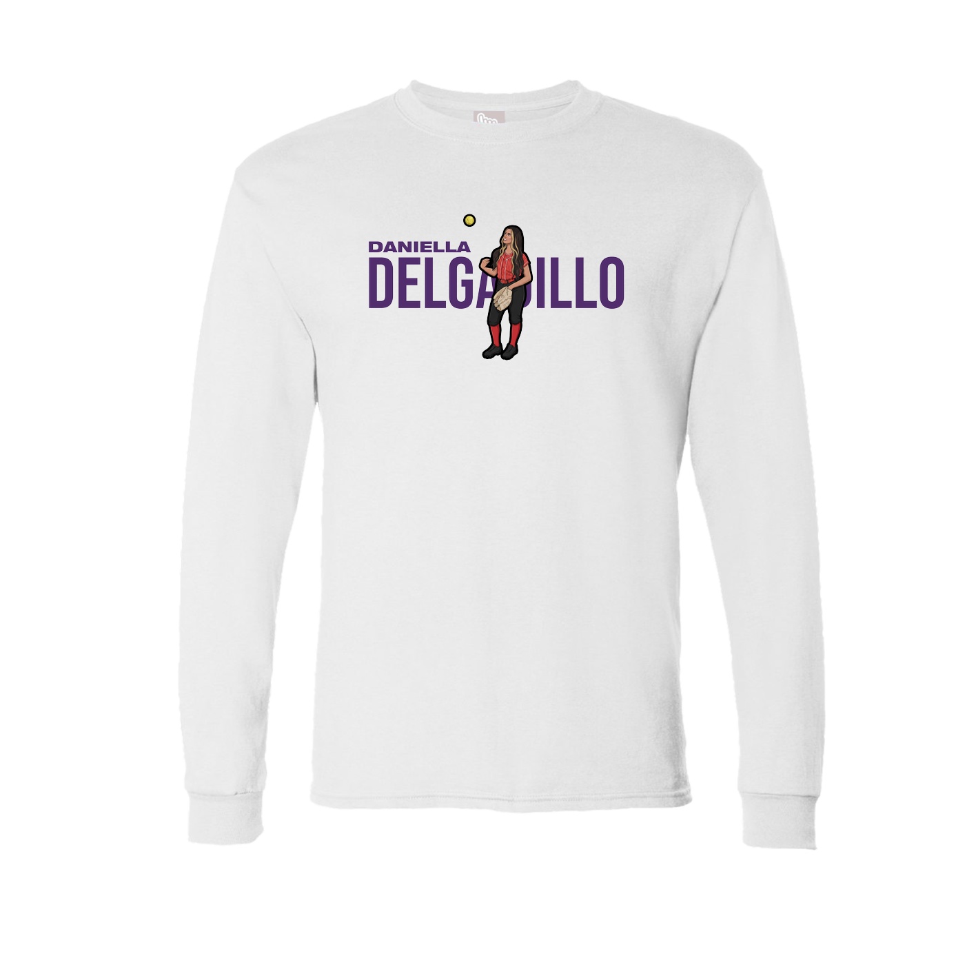 Long Sleeve Tee — Player Name in White