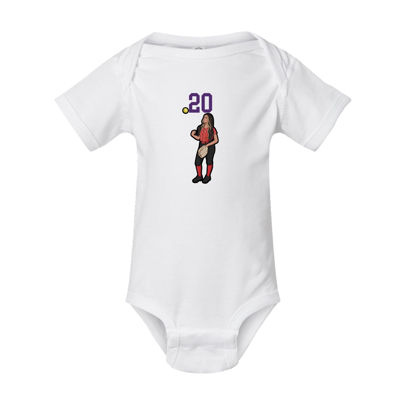 Baby Onesie — Number Top in White