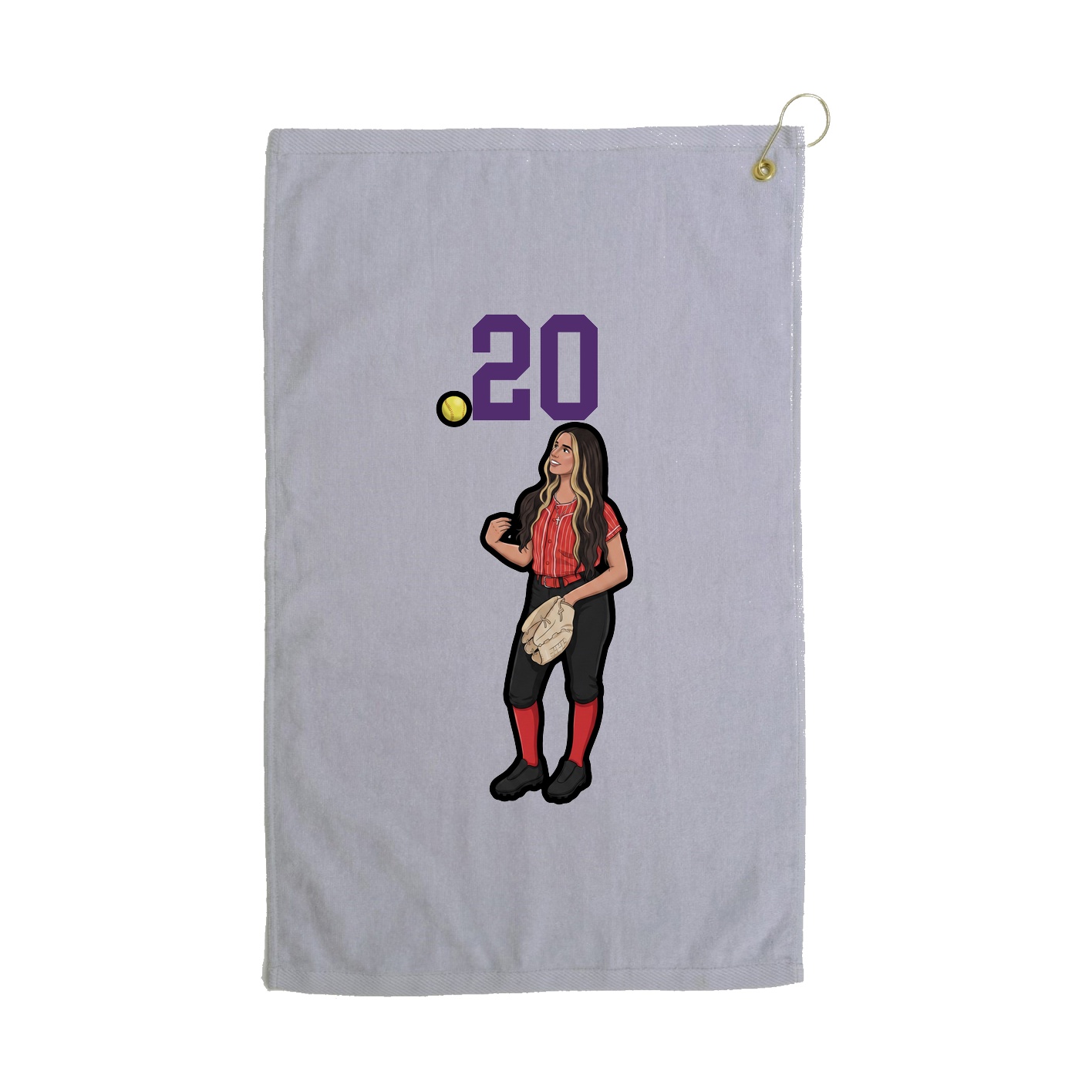 Golf Towel — Number Top in Grey
