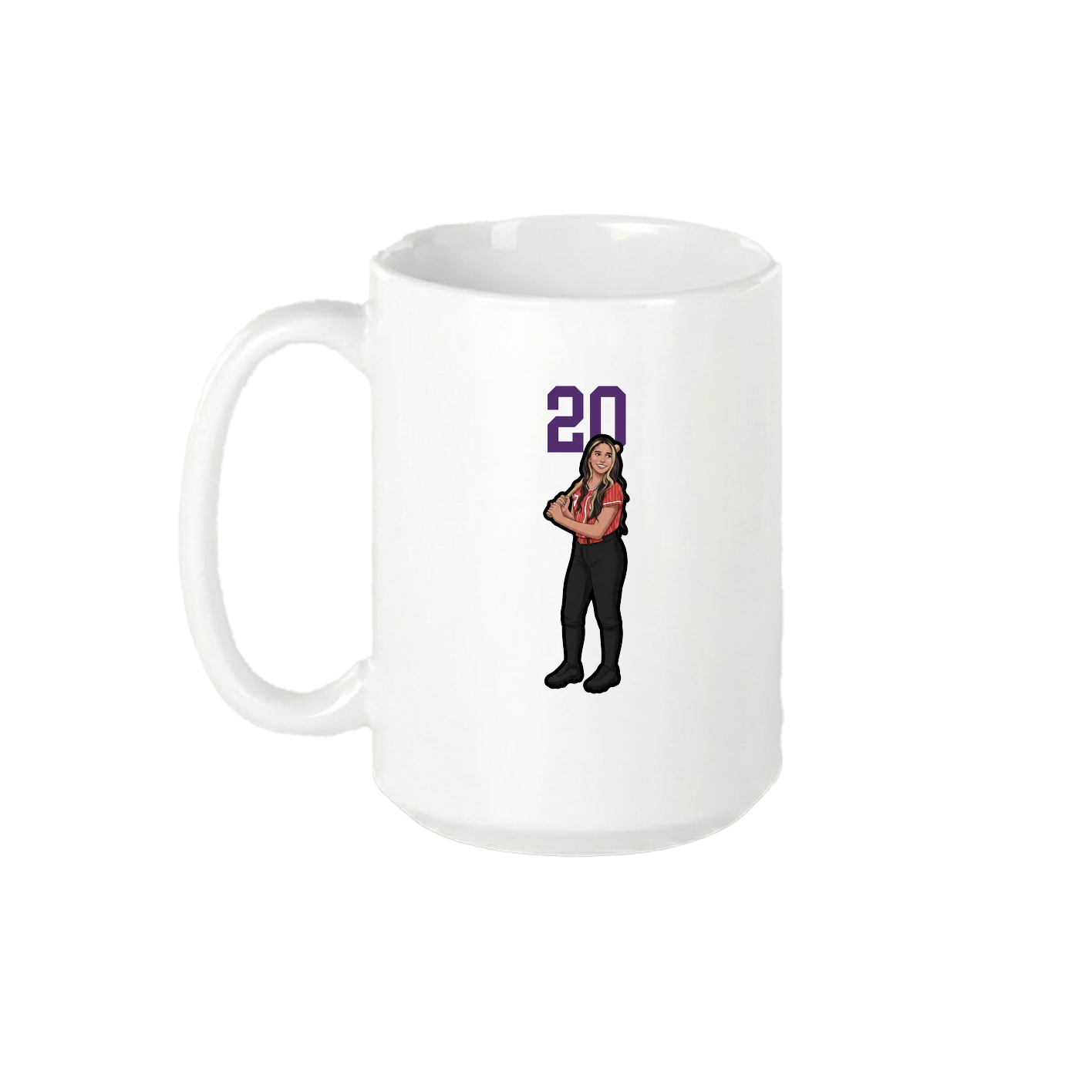15oz Coffee Mug — Number Top in White