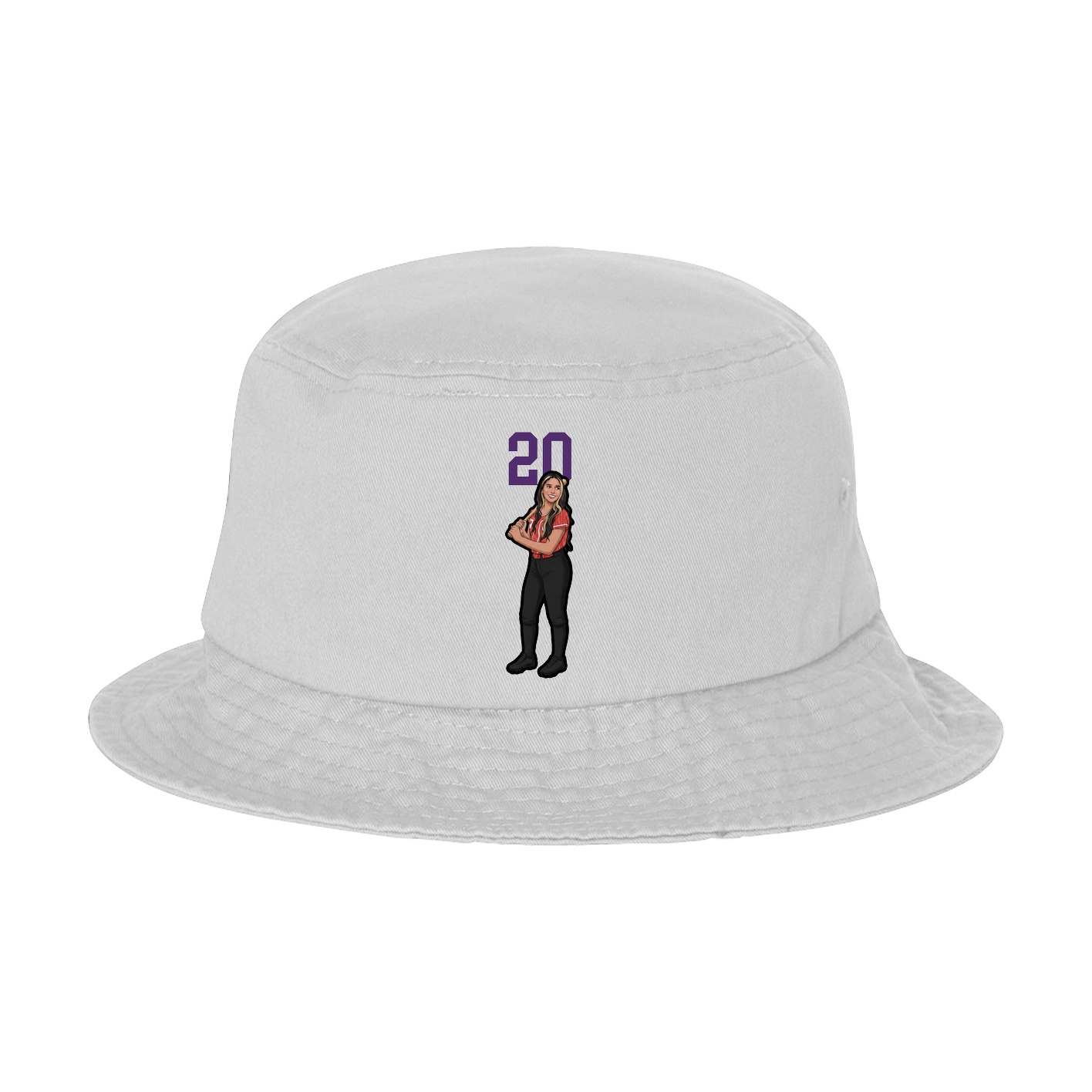 Bucket Cap — Number Top in White