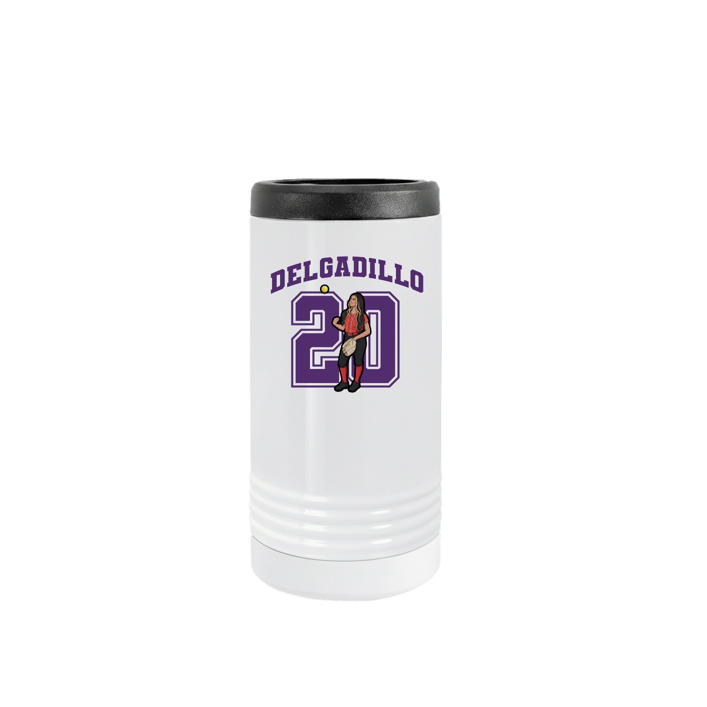 Slim Beverage Holder — Number in White