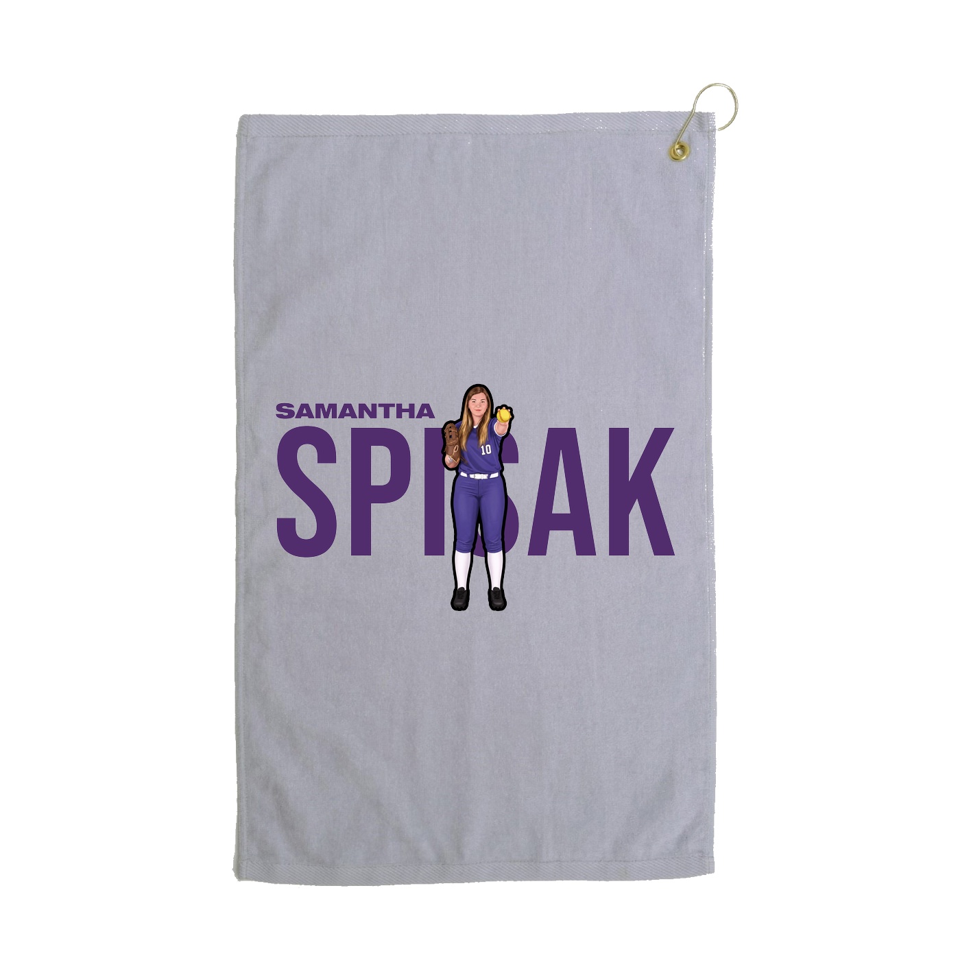 Golf Towel — Player Name in Grey