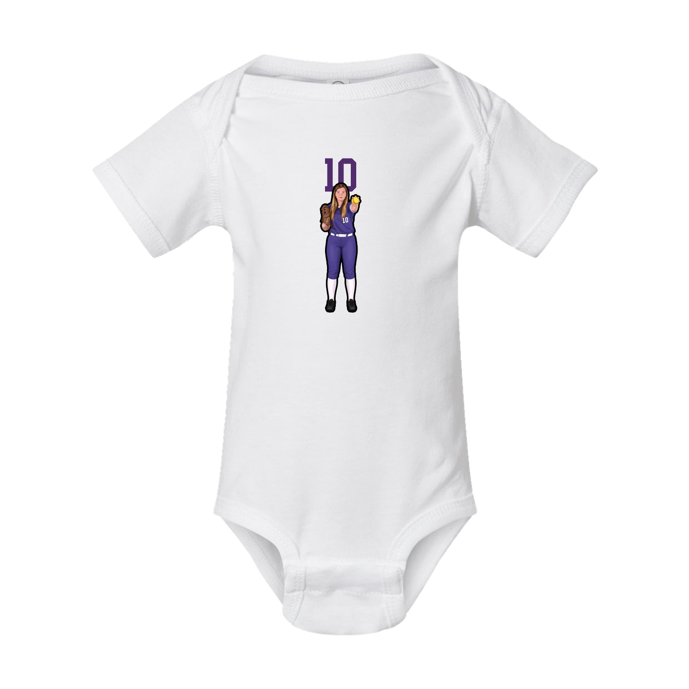 Baby Onesie — Number Top in White