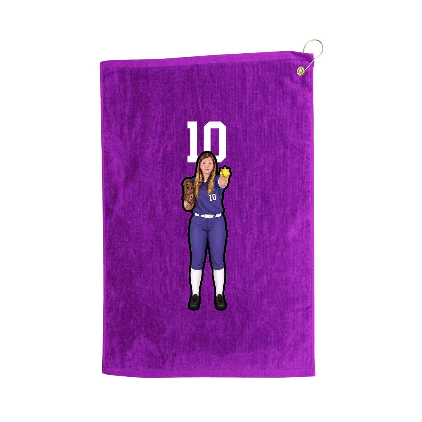 Golf Towel — Number Top in Purple
