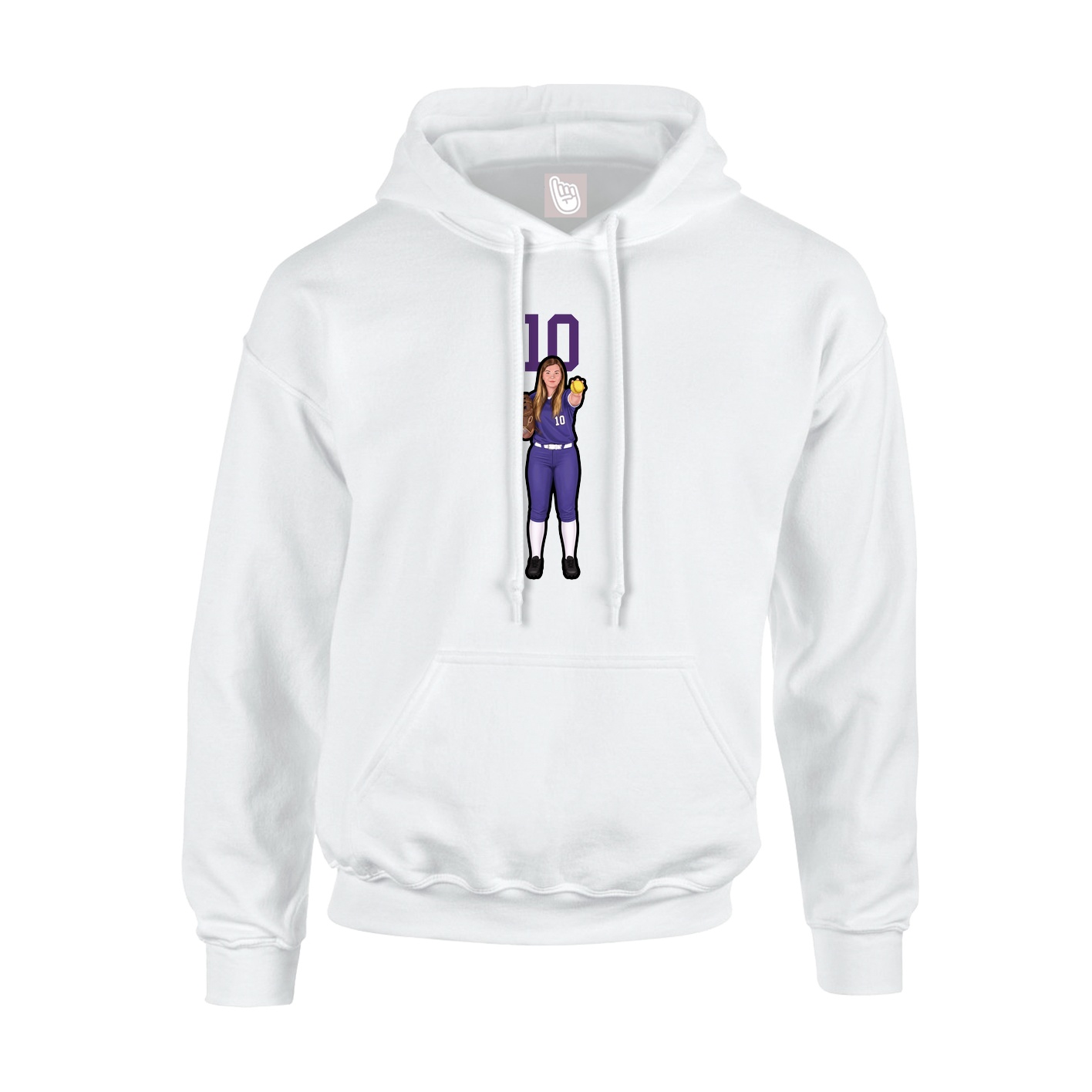 Hoodie — Number Top in White