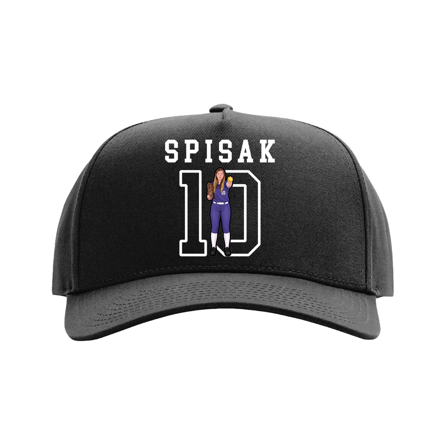 Full Fabric Five-Panel Champ Cap — Shirsey in Black