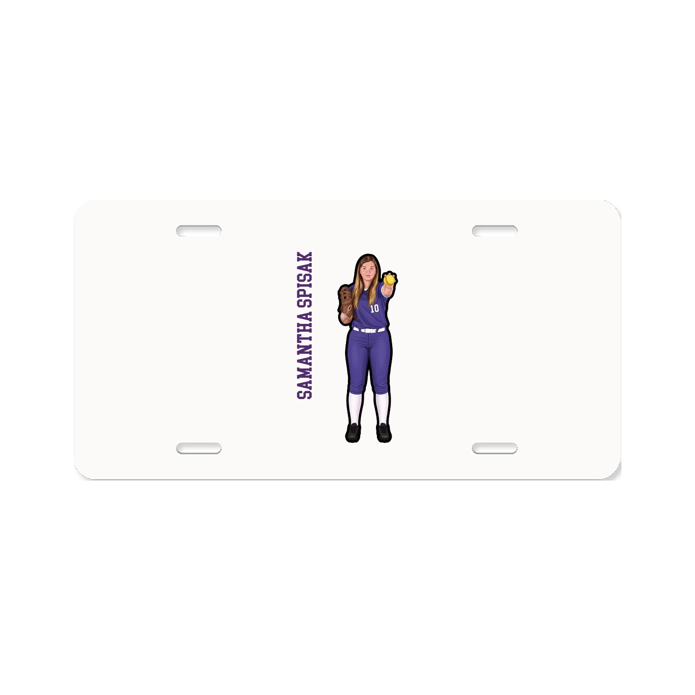 License Plate — Name Vertical in Classic