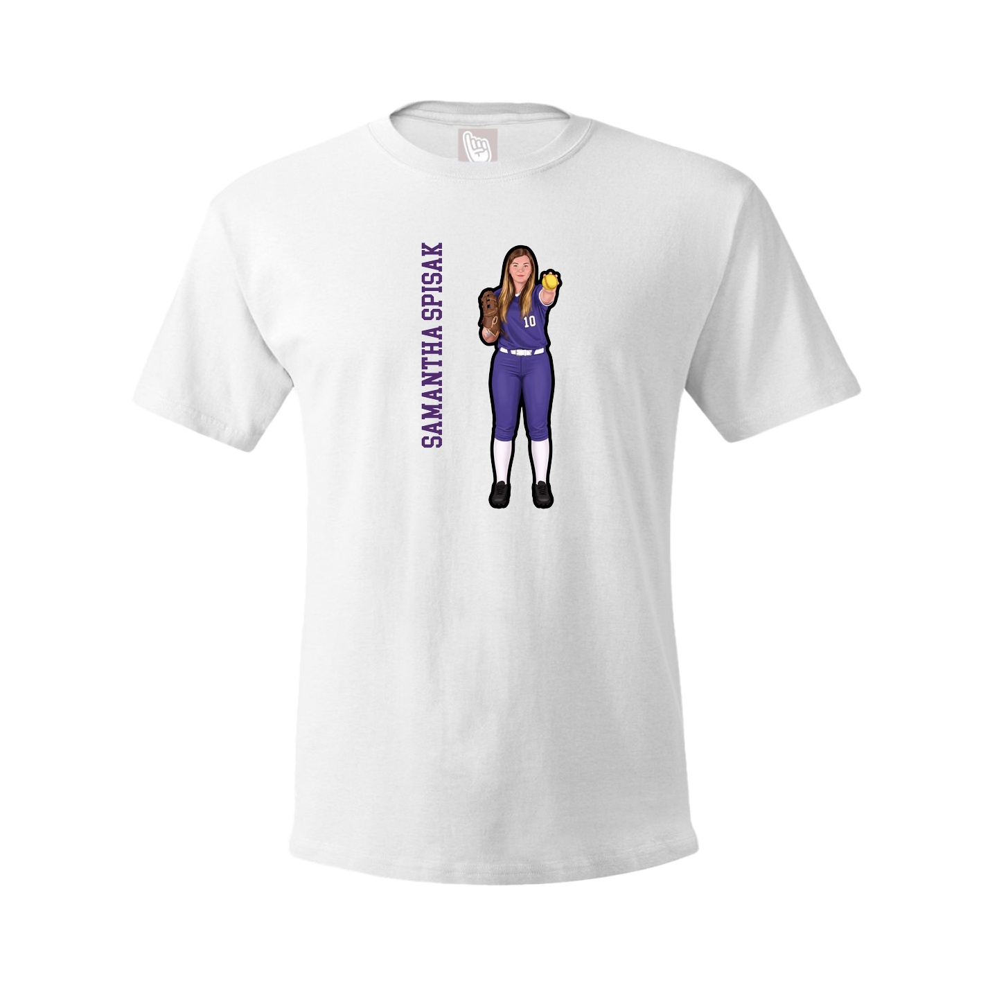 Tee — Name Vertical in White
