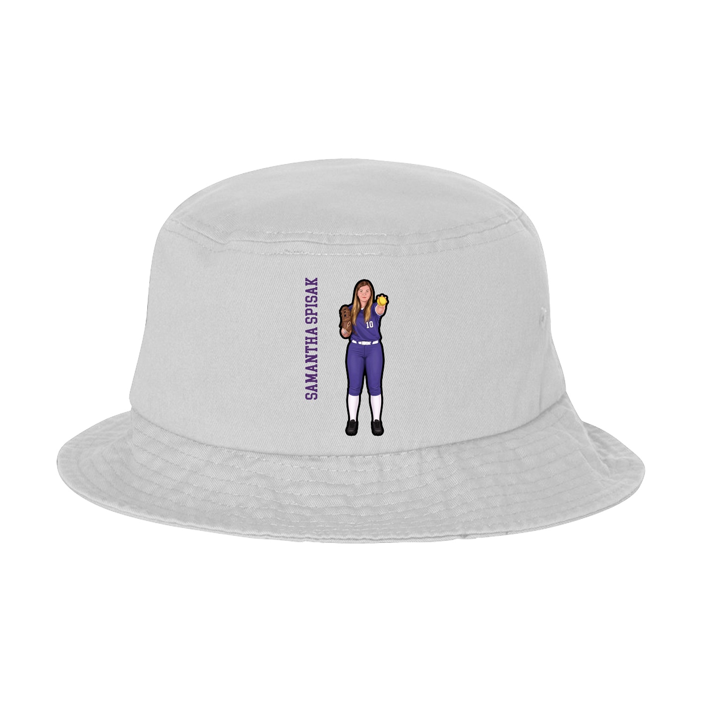 Bucket Cap — Name Vertical in White