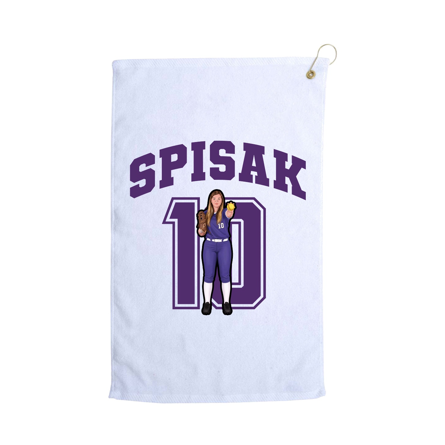 Golf Towel — Number in White