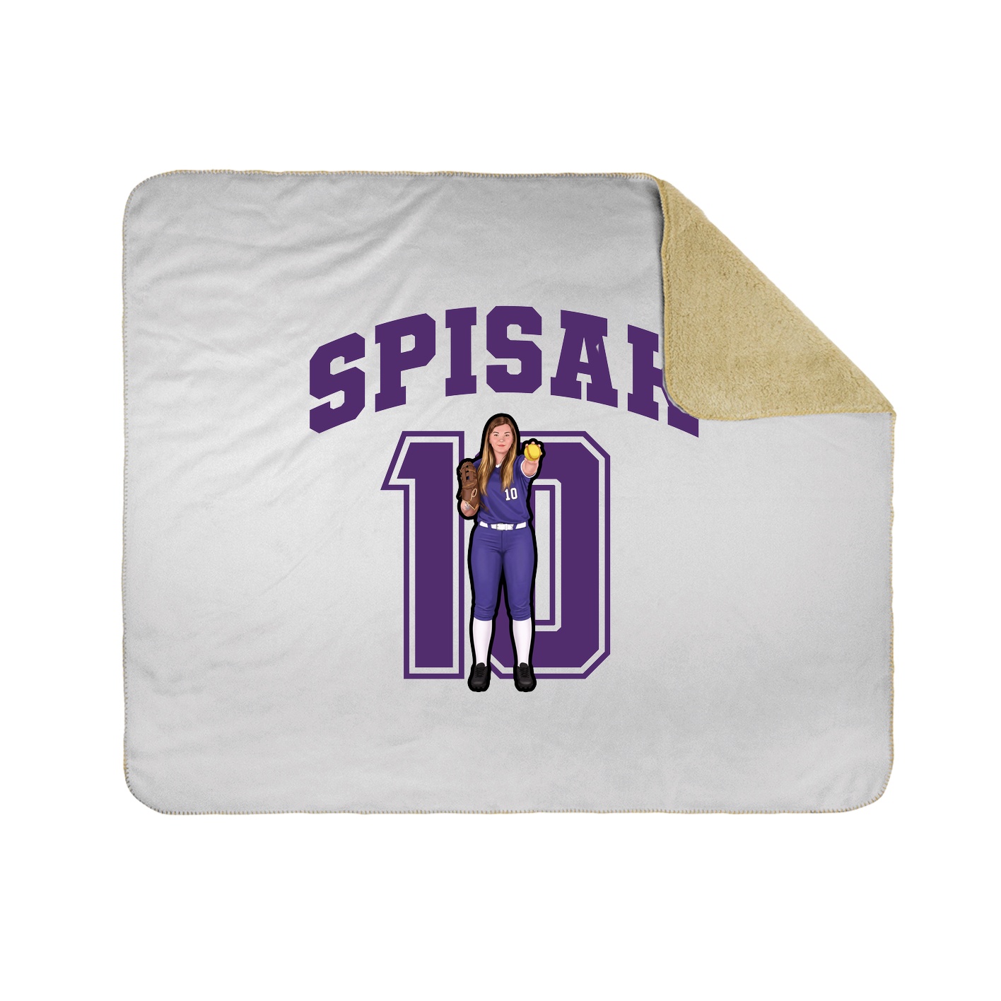 Throw Blanket — Number in White