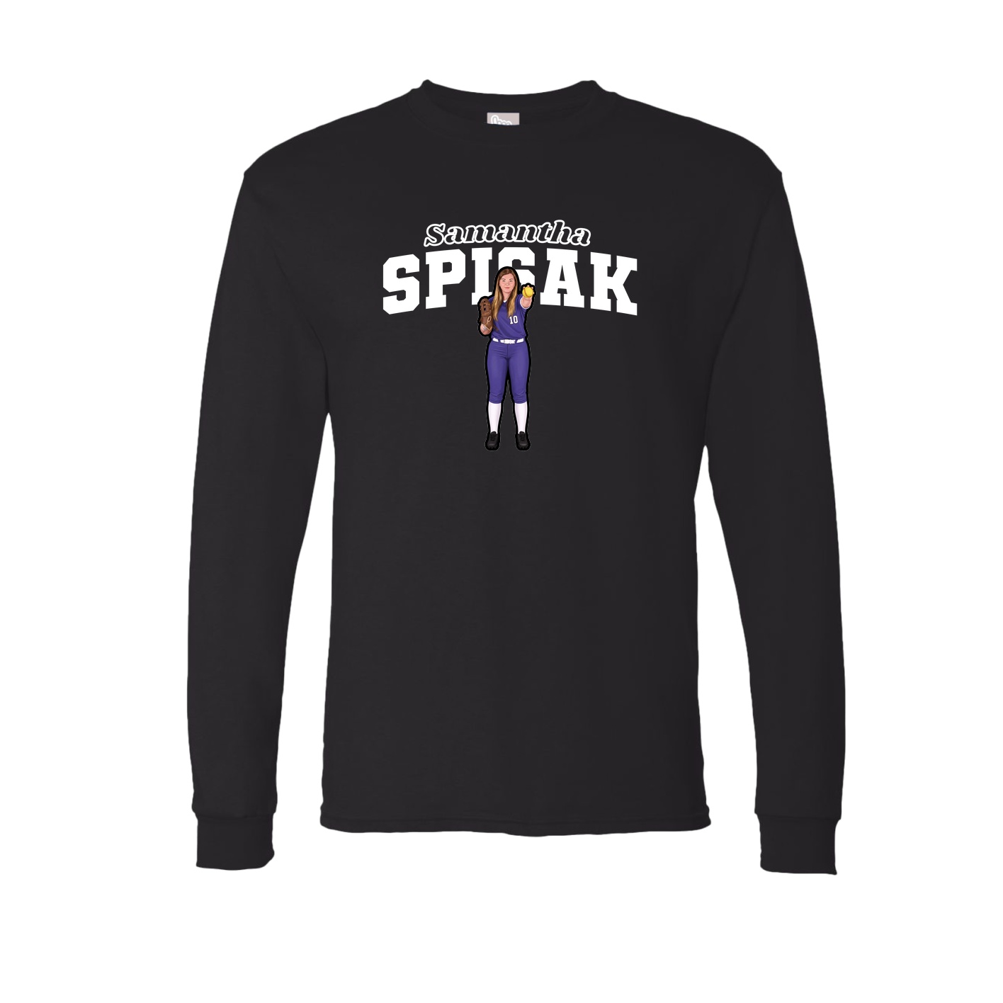 Long Sleeve Tee — Name Arch in Black
