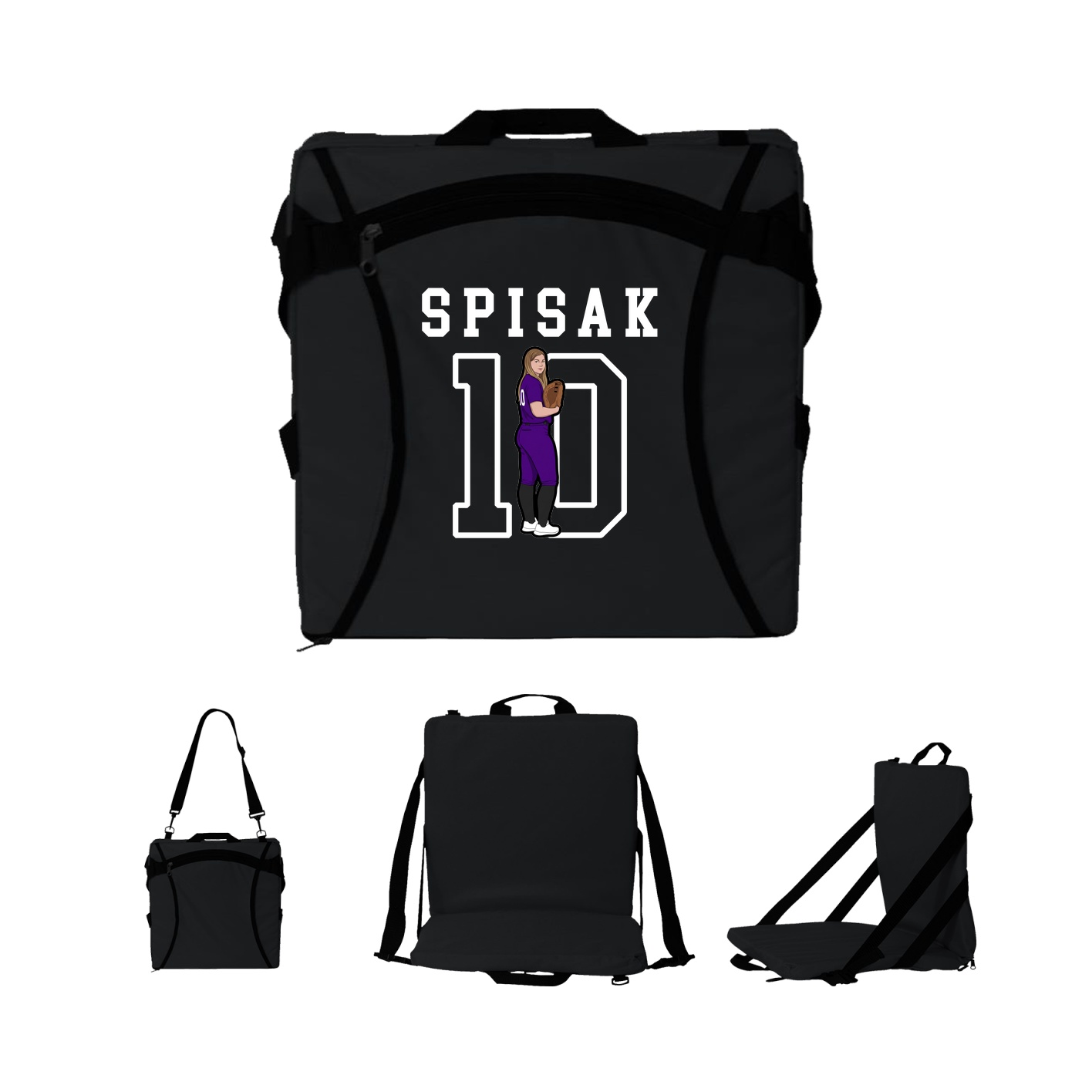 Folding Stadium Seat — Shirsey in Black