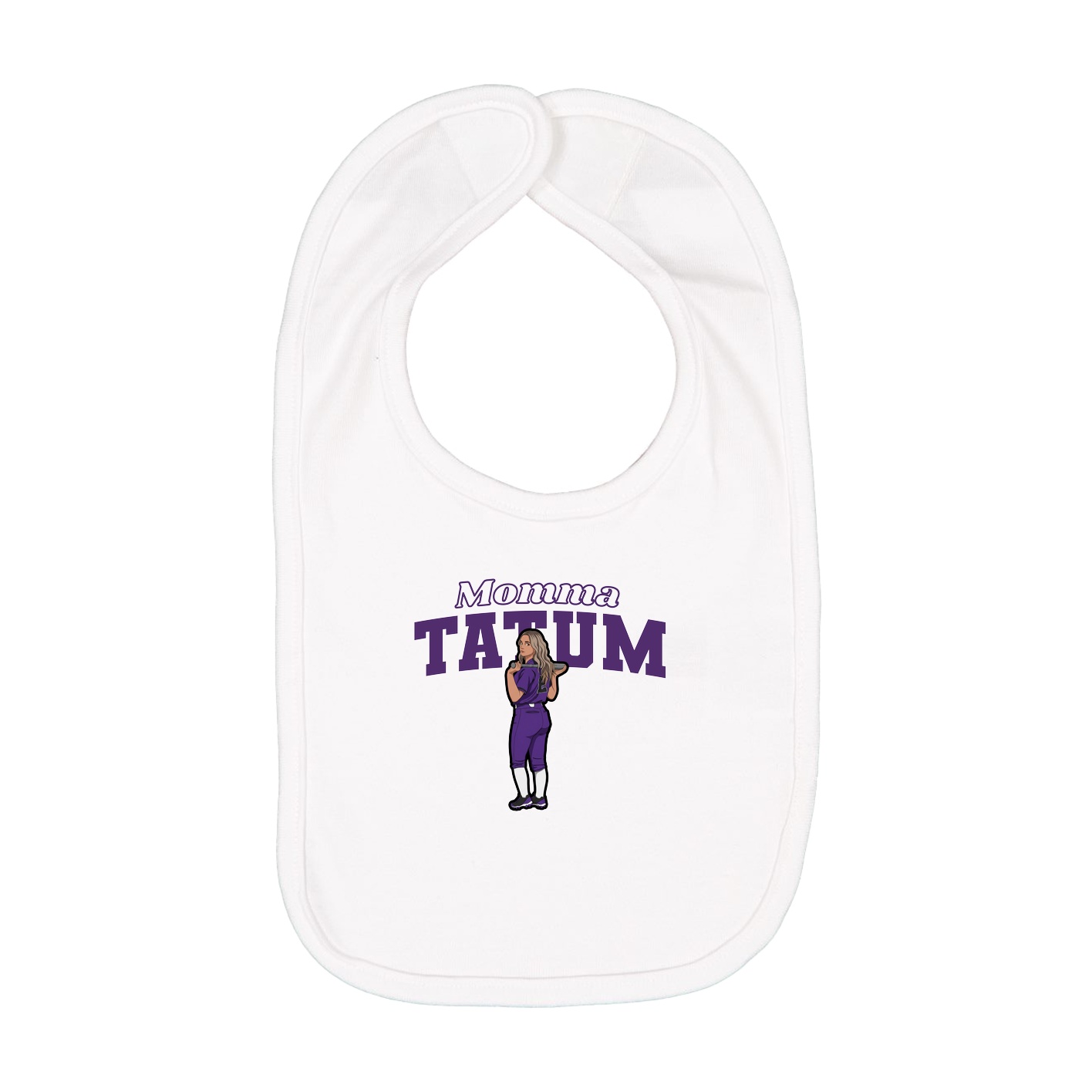 Infant Bib — Mothers Day Block in White