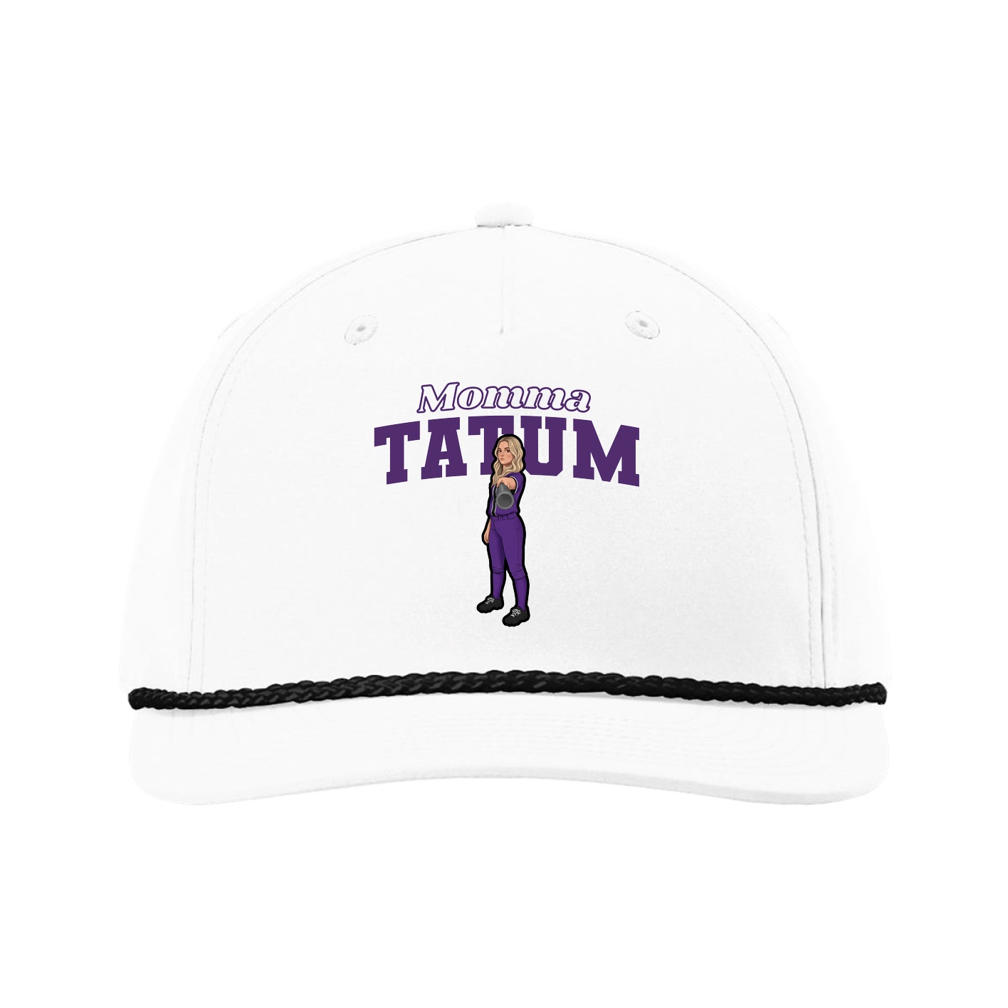 Five-Panel Classic Rope Cap — Mothers Day Block in White