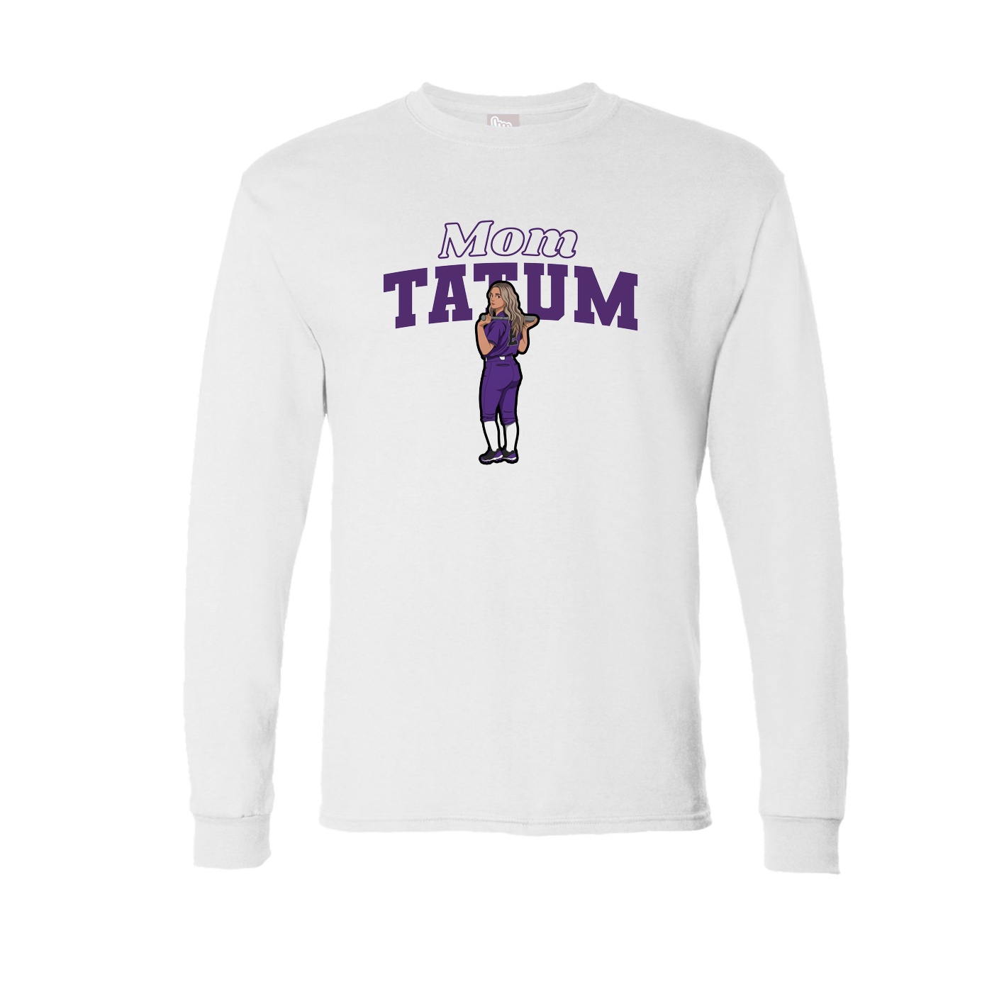 Long Sleeve Tee — Mothers Day Block in White