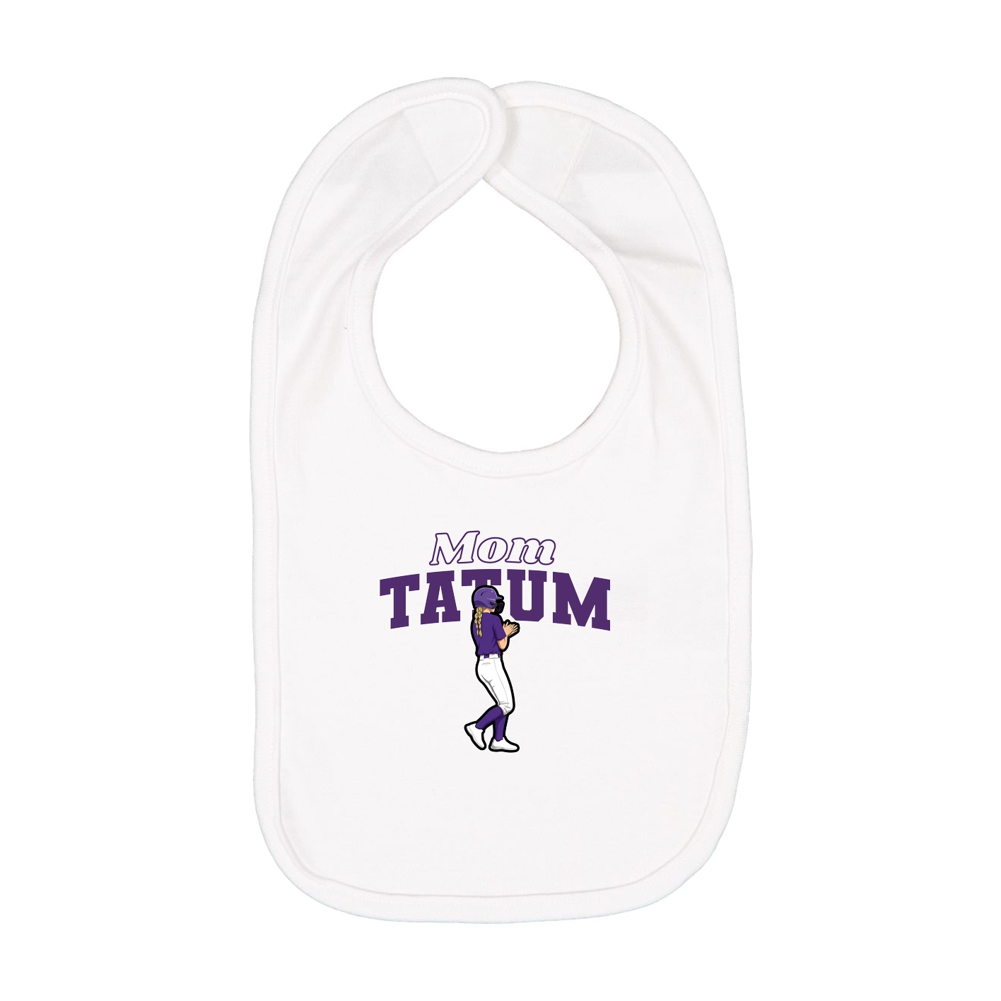 Infant Bib — Mothers Day Block in White