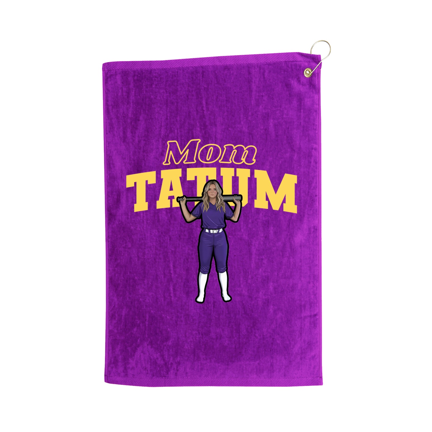 Golf Towel — Mothers Day Block in Purple