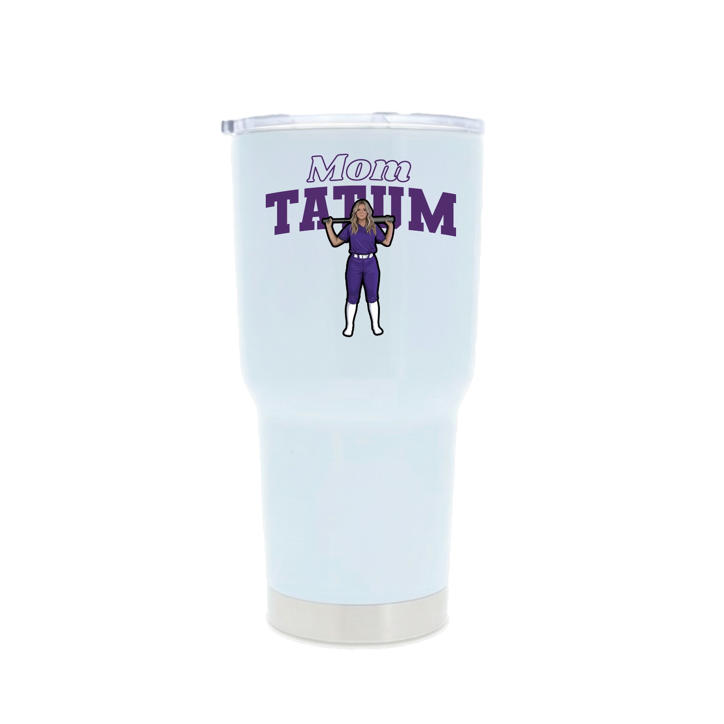 30oz Stainless Steel Tumbler — Mothers Day Block in White