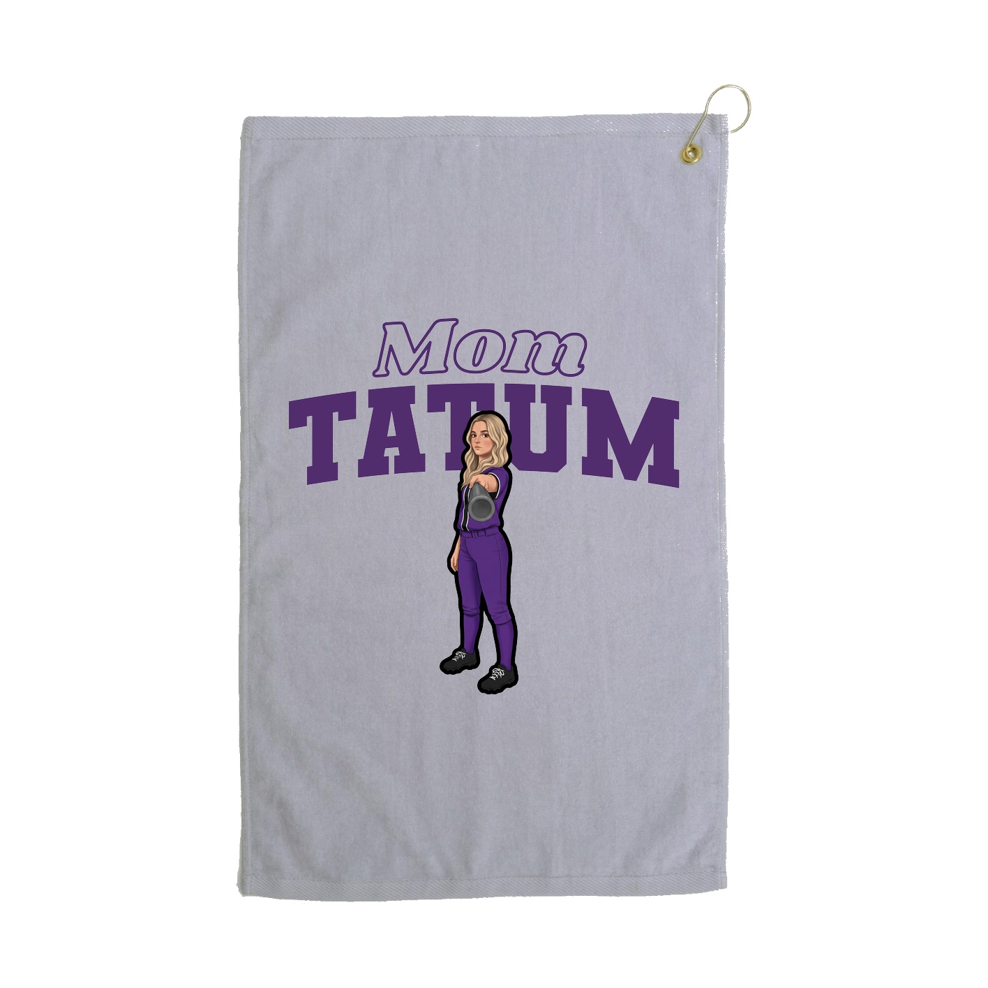 Golf Towel — Mothers Day Block in Grey