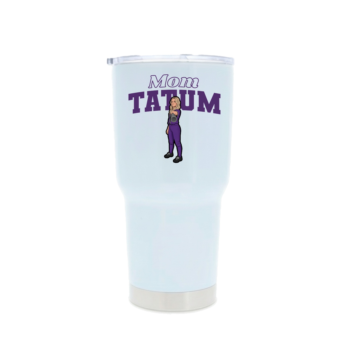 30oz Stainless Steel Tumbler — Mothers Day Block in White