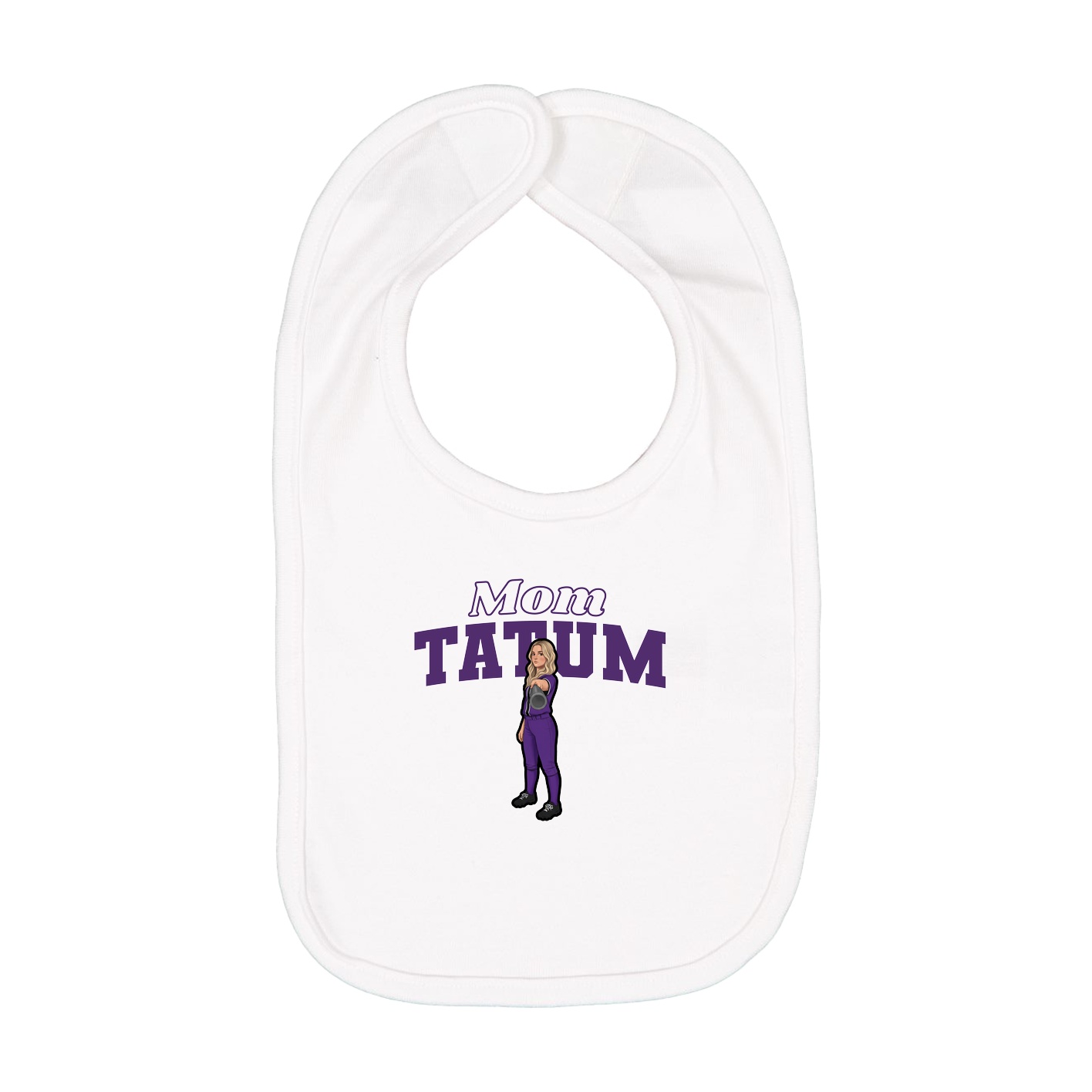 Infant Bib — Mothers Day Block in White