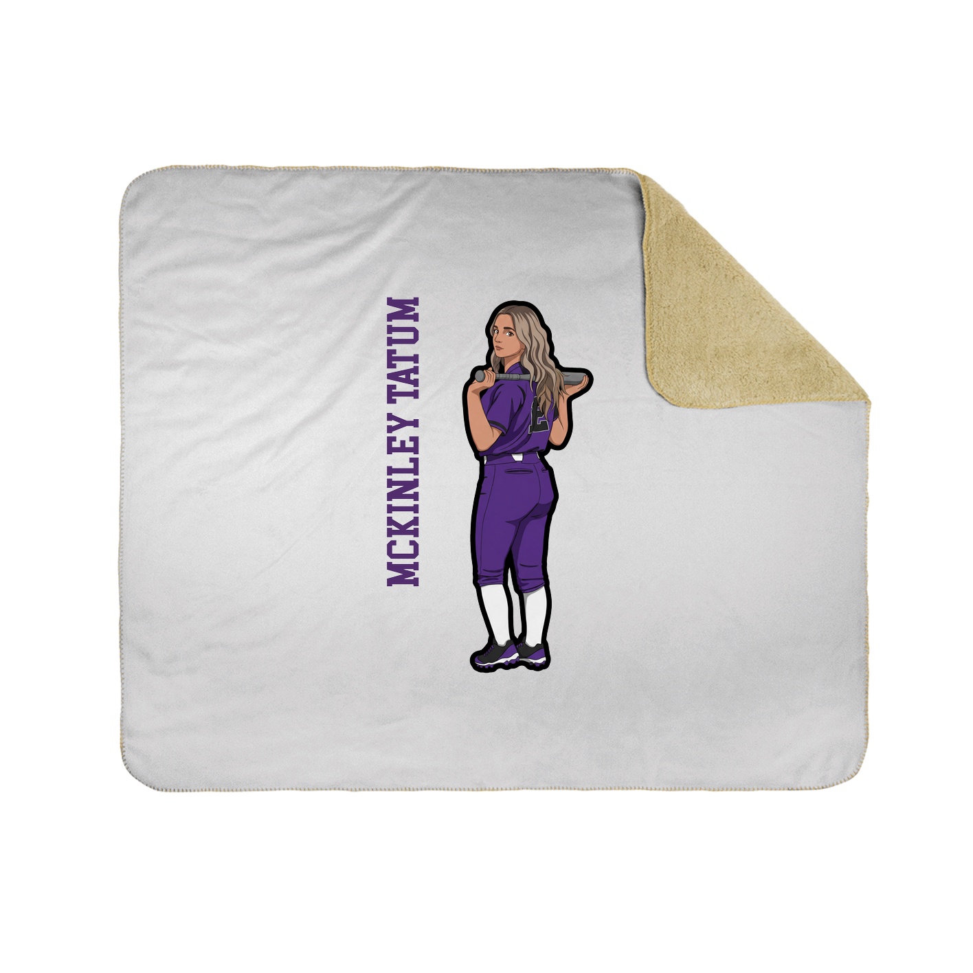 Throw Blanket — Name Vertical in White