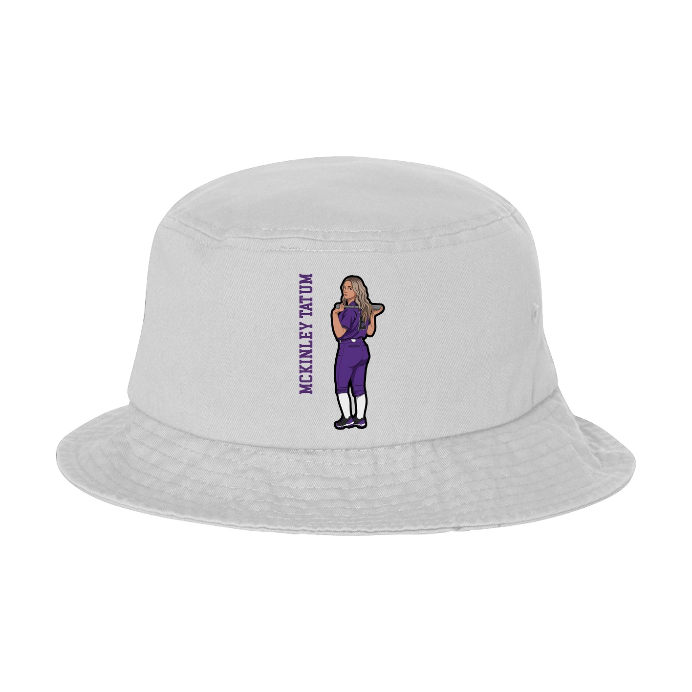 Bucket Cap — Name Vertical in White