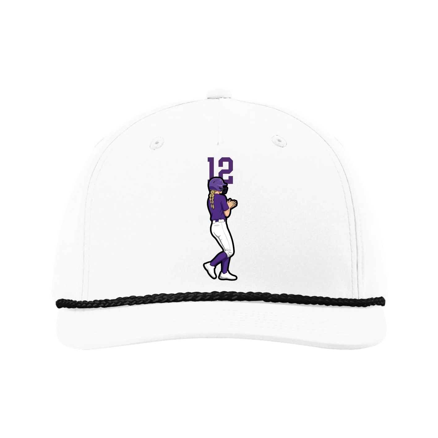 Five-Panel Classic Rope Cap — Number Top in White